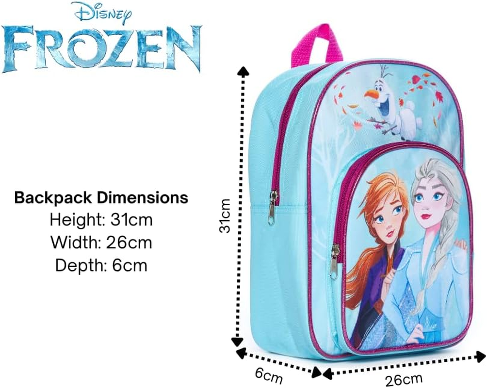 Disney Girls Frozen Three Is a Team Childrens Backpack, Blue, One Size image number 4