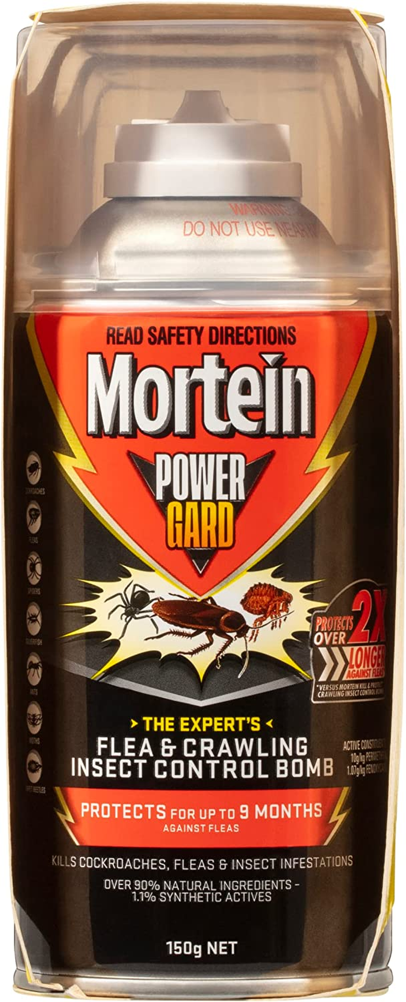 Mortein Power Gard Flea & Crawling Insect Control Bomb Spray 150 G (Pack of 3) image number 1