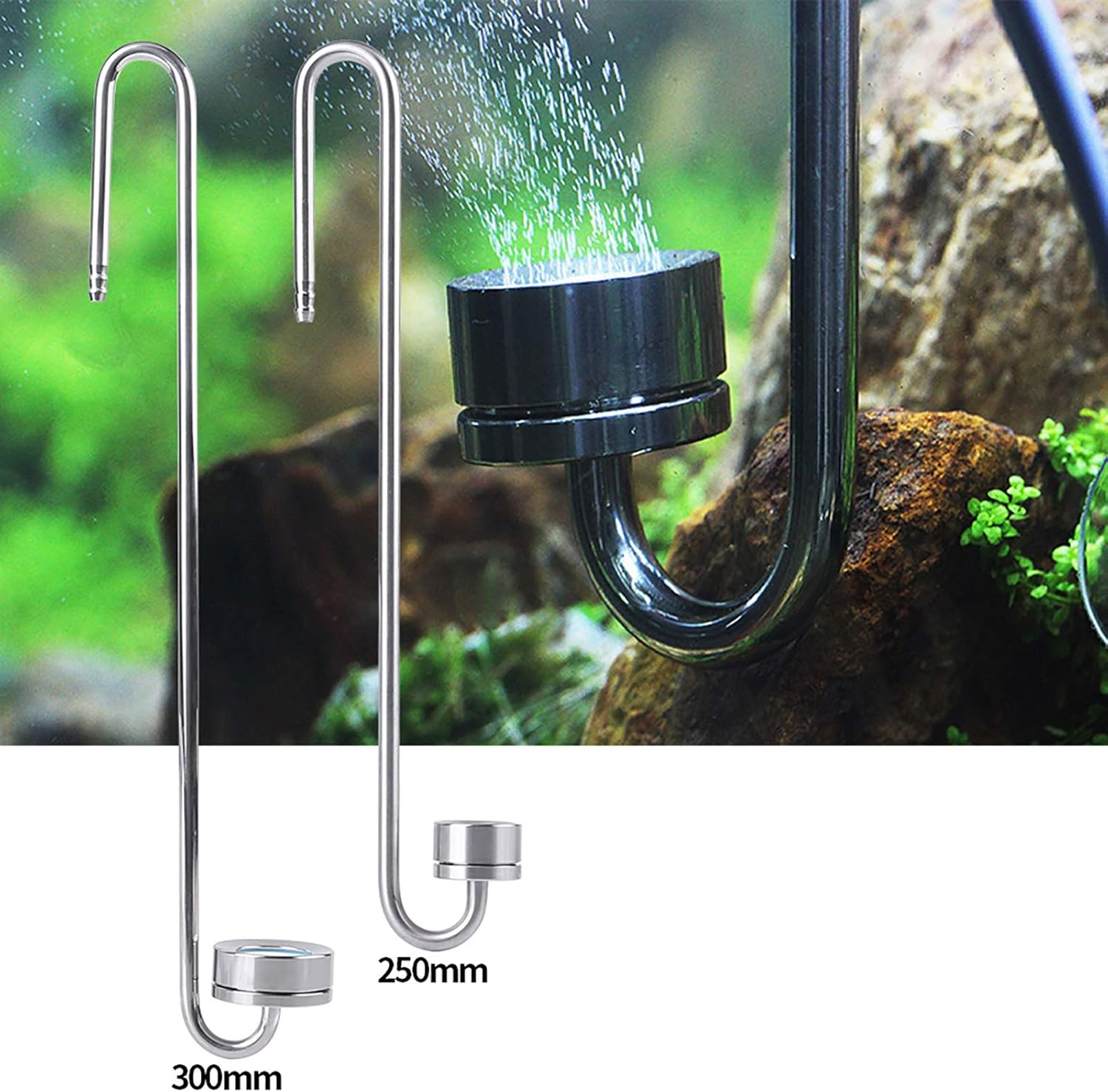 Joyzan Aquarium Co2 Refiner, Carbon Dioxide Diffuser Fish Tank Air Atomizer Stone Bubble Oxygen Aquariums Hydroponic Pumps Atomiser for Plant Reactor Plants Circulation System Pond Planted Equipment image number 4