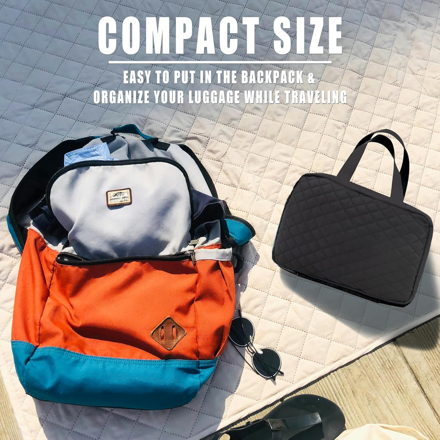 Pinkiou Travel Cosmetic Bag, Hanging Toiletry Bag with Sturdy Hook, Wall Hanging, Waterproof Toiletry Bag with Large Capacity for Women, Men, Travel Utensils, Storage Bag, Black image number 1