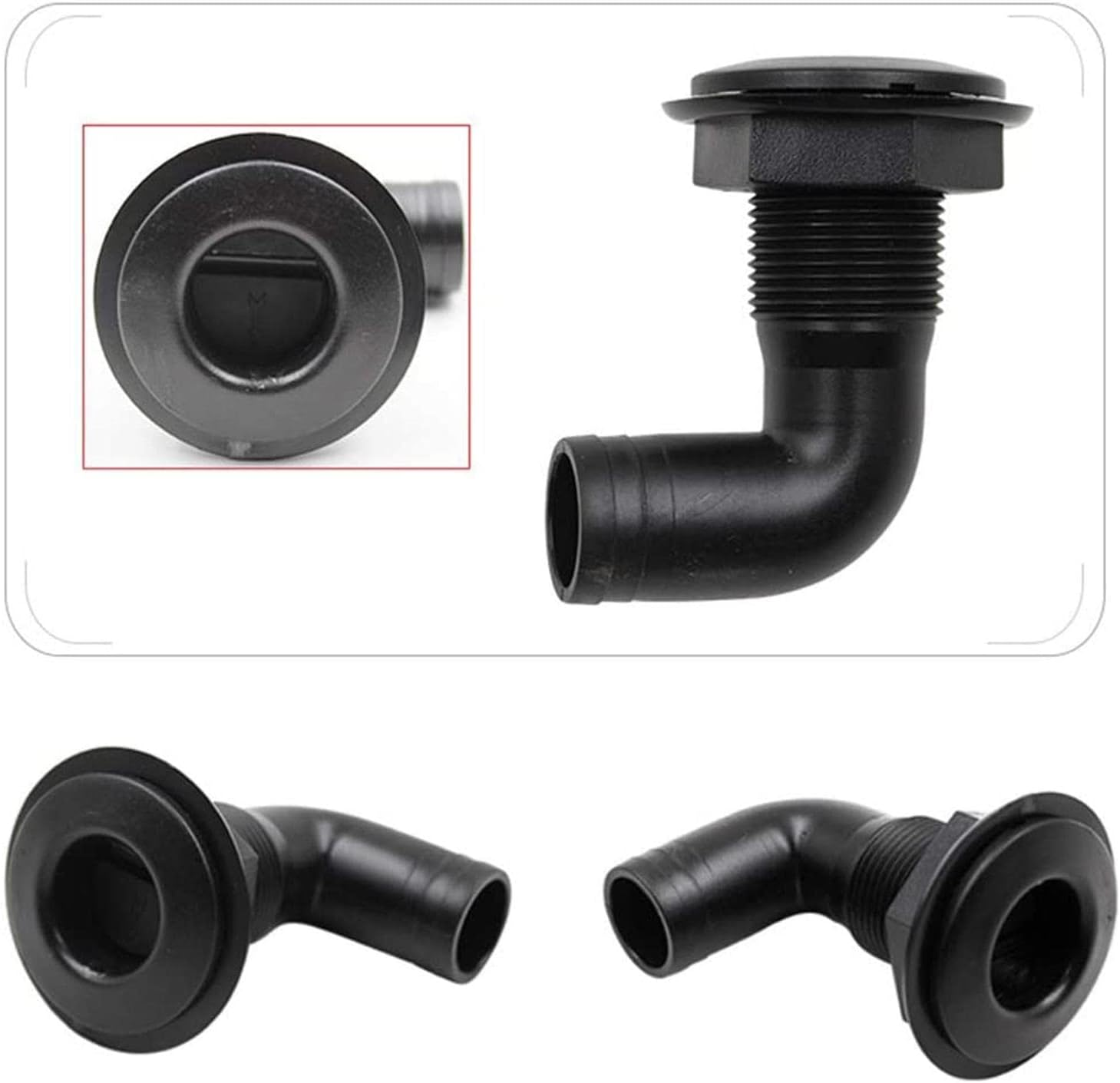 Right Angle Yacht Bilge Drainage Outlet - Marine Sewage Drainage Outlet,Reusable Sewage Drain Outlet Accessory for Tractors Marine Motorhomes Yacht Caravans Kot-Au image number 2