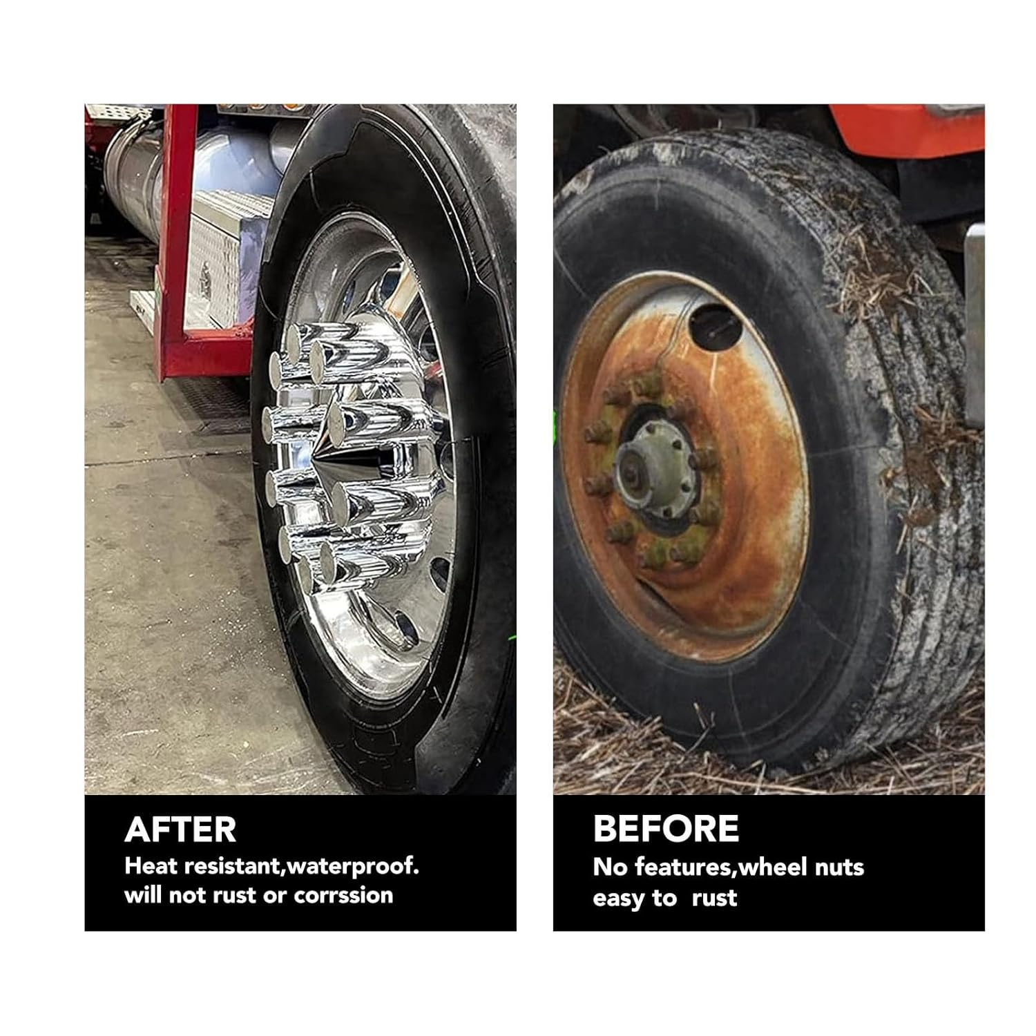 Haofy Chrome Lug Nut Caps Flanged Push on Covers for Trucks Trailers, Easy Installation, 20 Pack (20PCS) image number 6