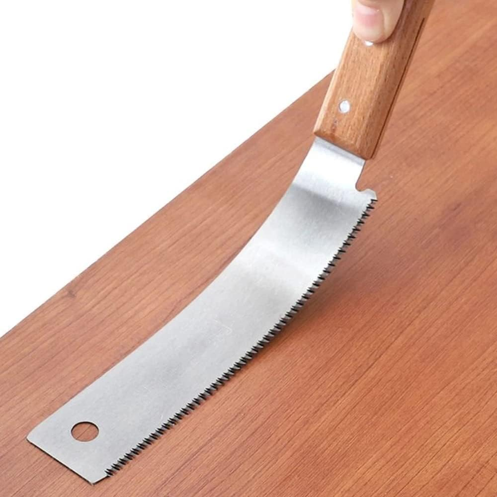 12 Inch Japanese Flush Cut Saw - Double-Edge Stainless Steel Woodworking Hand Saw with Non-Slip Wooden Handle, Precision Trim Saw for Hardwood/Softwood & Plastic Cutting image number 3