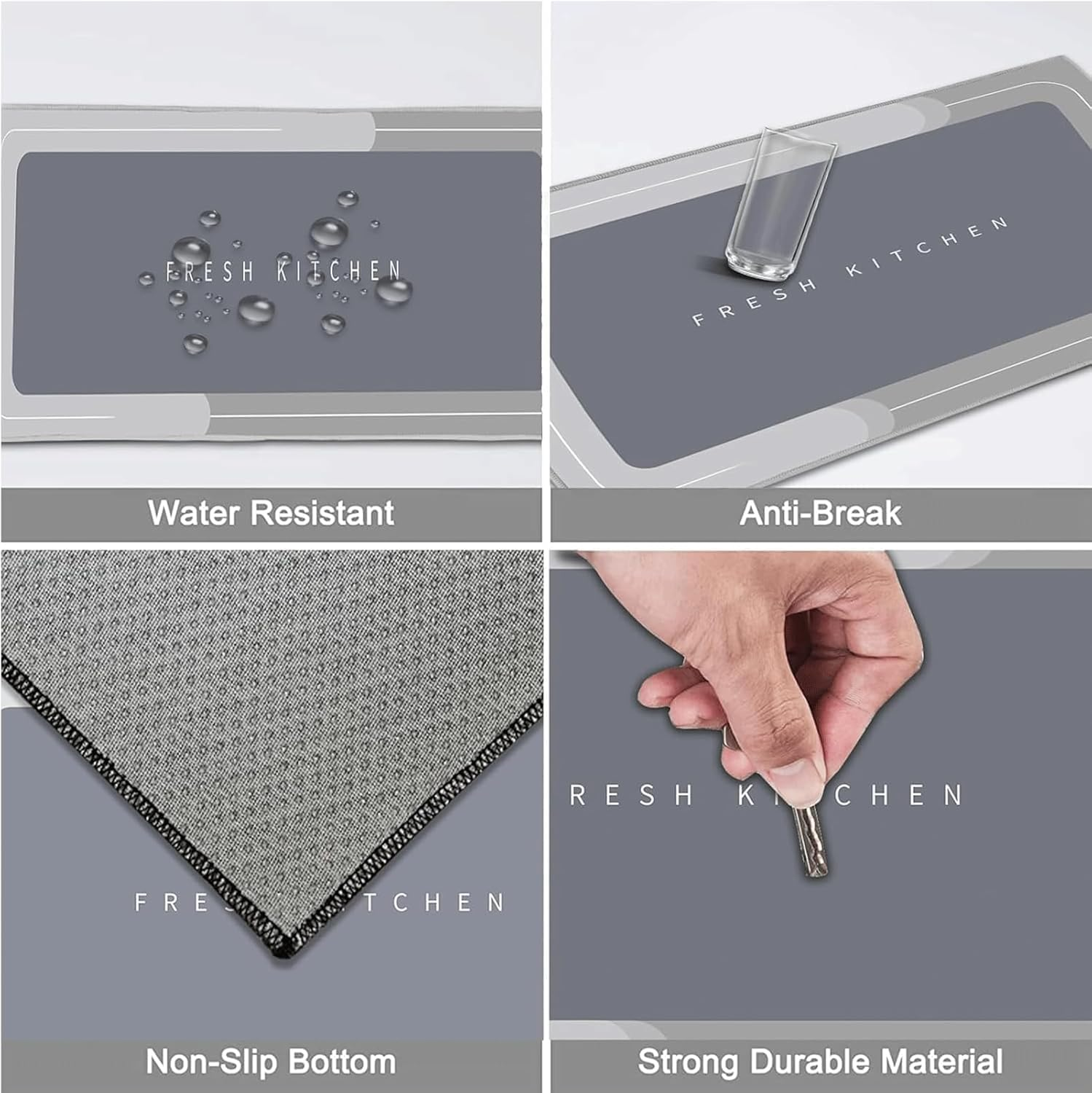 Kitchen Rug Set 2 Piece Non Slip and anti Fatigue Kitchen Mat, Washable Mats and Rugs for Kitchen,Hallway Runner Set, Dining Room, Entryway and Home Decoration Office image number 2