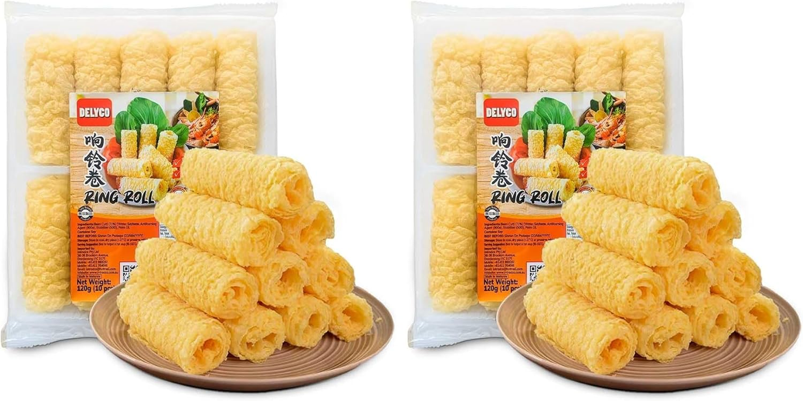 Delyco Dried Tofu Skin Crispy Tofu Skin Rolls Fried Bean Roll Golden Bean Curd Roll for Hot Pot, Soup, Noodle 120G image number 2