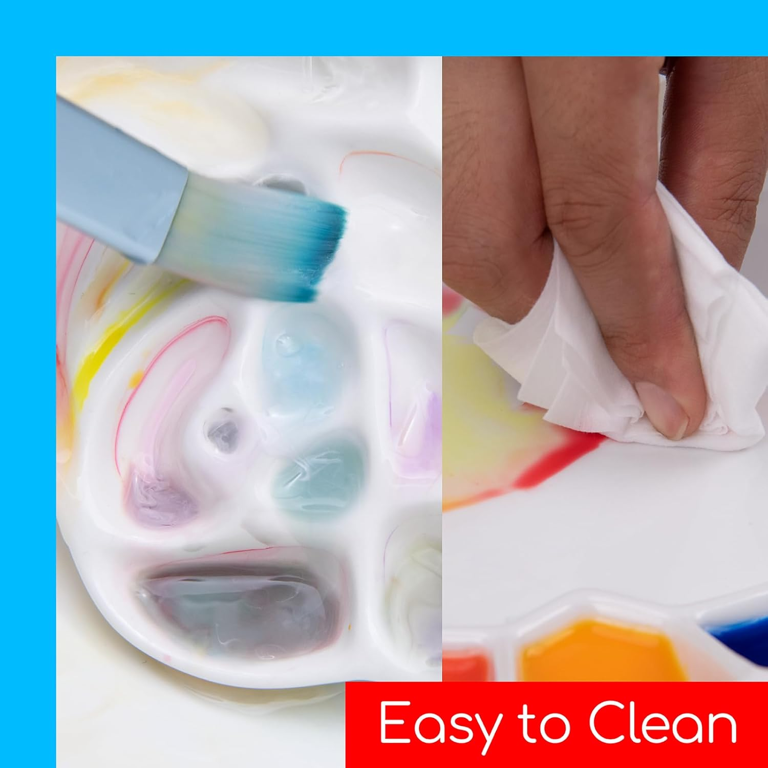 MEEDEN Ceramic Art Paint Palette - Porcelain Mixing Tray for Watercolor, Gouache, Acrylic Painting - 15Cm Rose Artist Palette image number 3