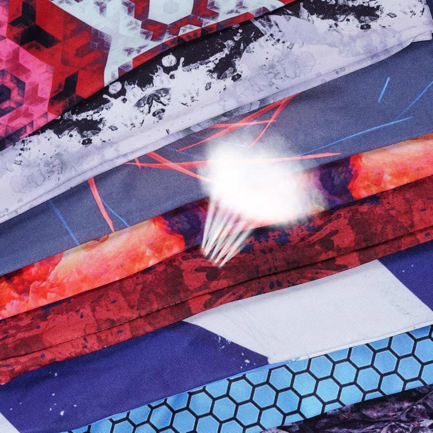 8 Pcs Sweatbands for Men Headbands Wide Sweatband Mens Stretchy Headband for Running Cycling Football Basketball Yoga image number 2