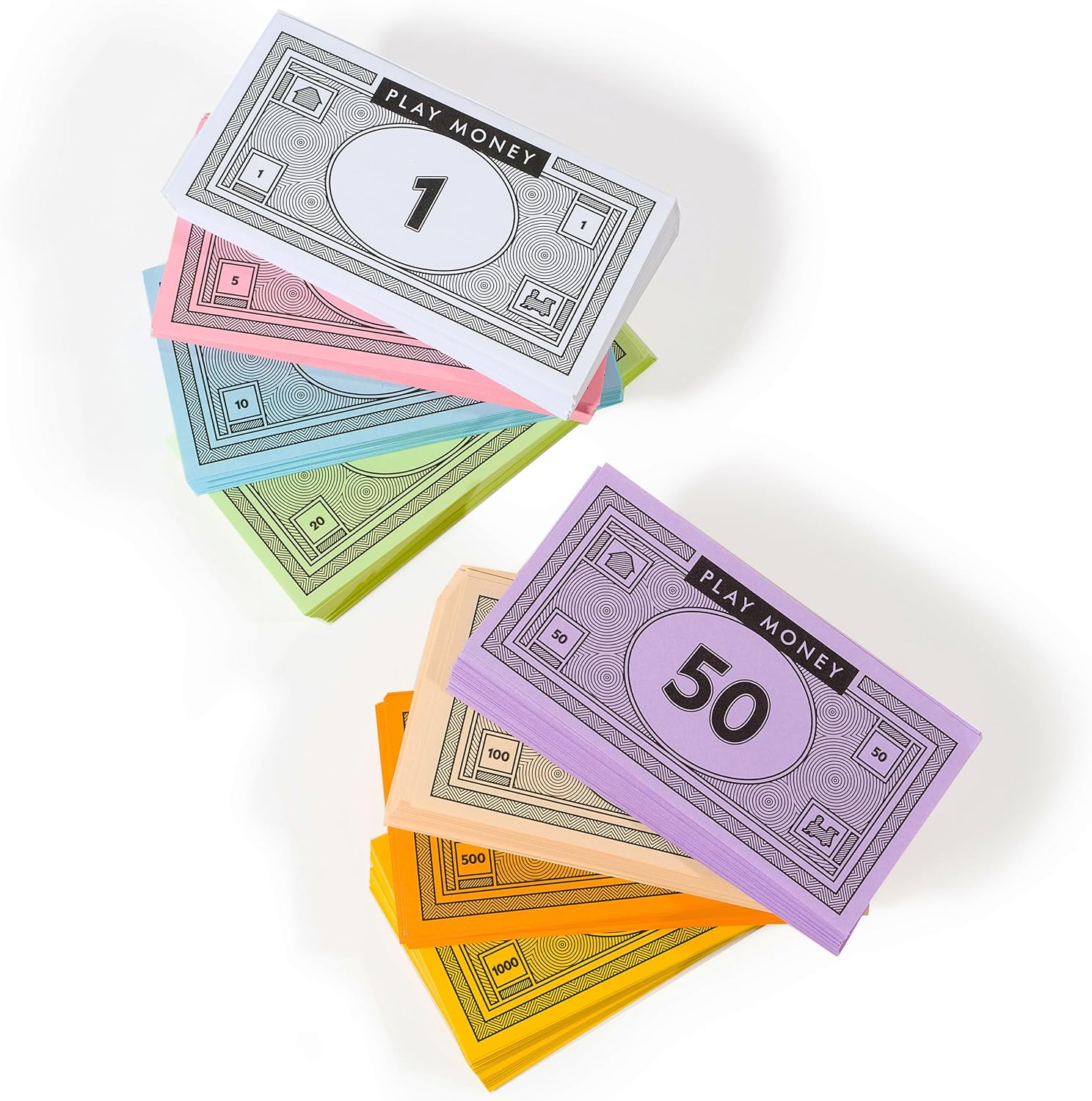 Opoly Play Money &ndash; 520Pcs Fake Money for Board Games &ndash; 65 of Each Bill in 8 Denominations &ndash; $1, 5, 10, 20, 50, 100, 500, & $1000 image number 6