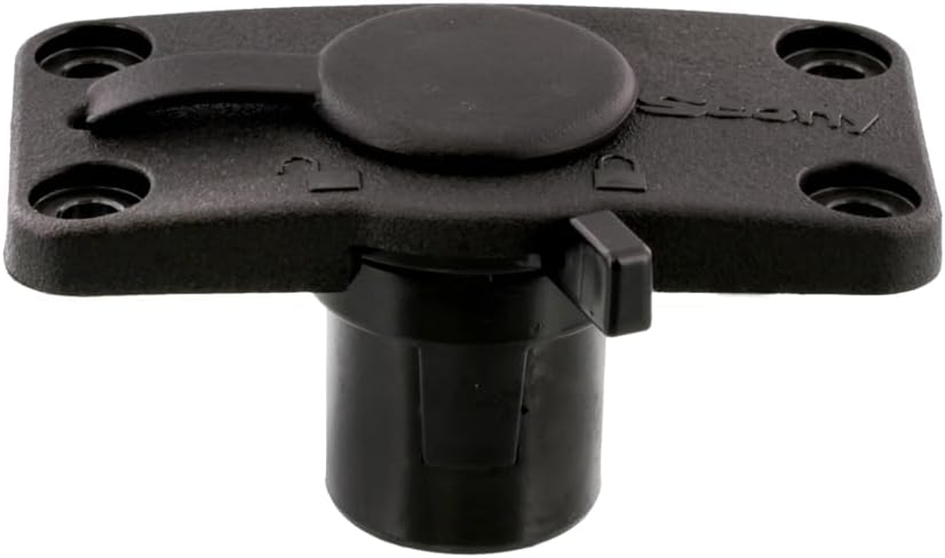 Scotty #244L-BK Locking Flush Deck Mount W/Rain Cap (Black) image number 2