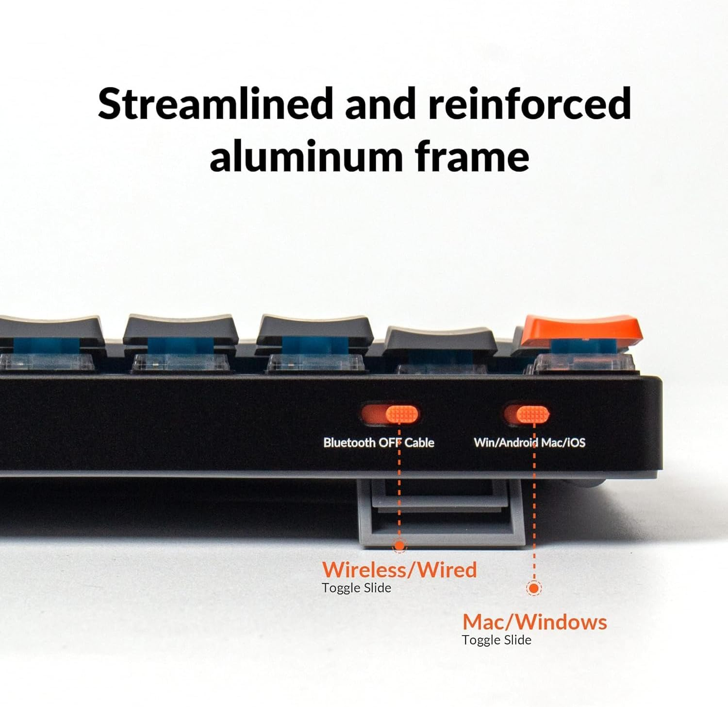 Keychron K5 SE Ultra-Slim Full Size 104 Keys Wireless Bluetooth/Wired USB Mechanical Keyboard with Hot-Swappable Low-Profile Optical Brown Switch, RGB Backlight Computer Keyboard for Mac and Windows - Low-Profile Optical Mint Switch image number 5