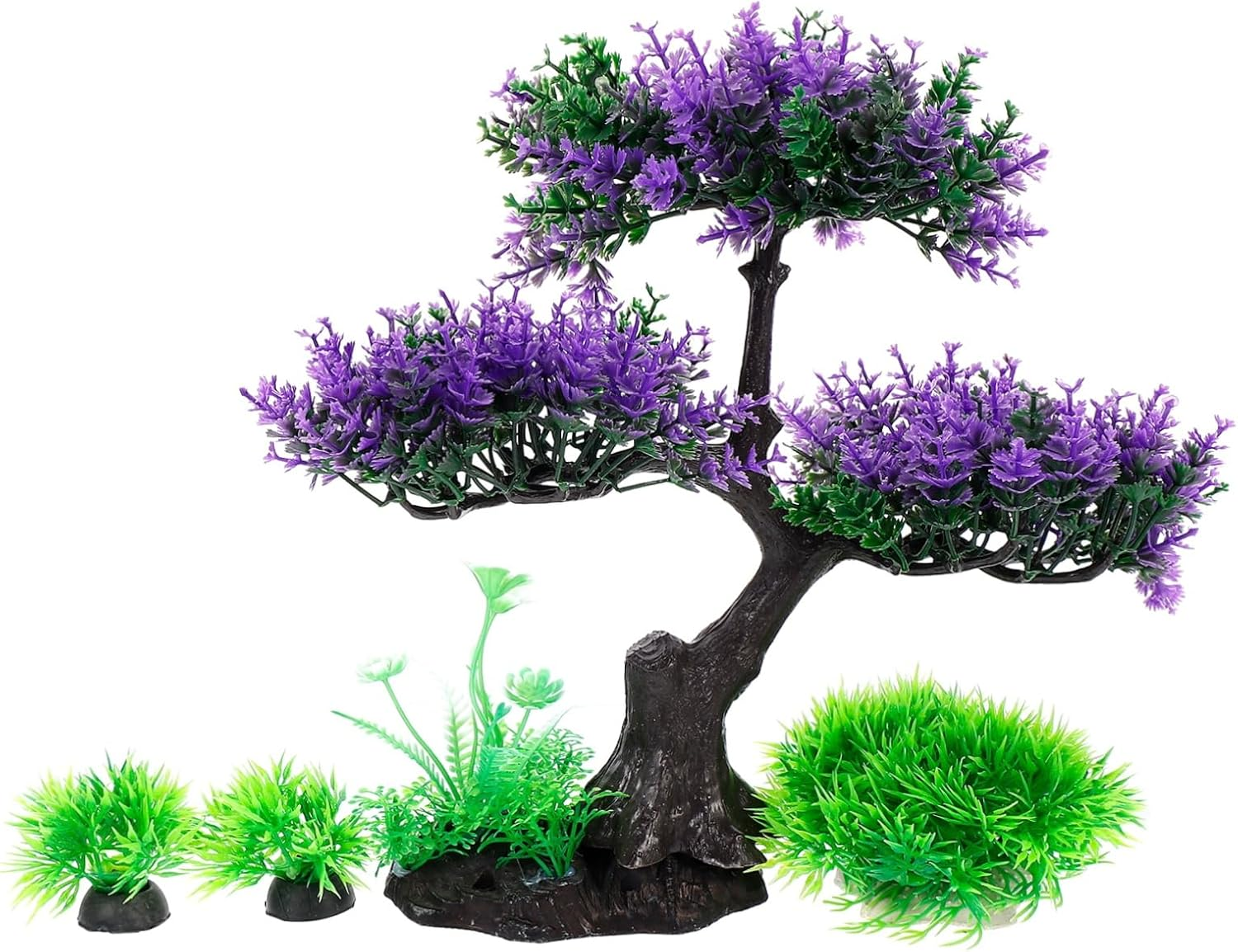 TOGEVAL 4Pcs Lifelike Aquarium Aquatic Plants Realistic Resin Fish Tank Decor for Natural Landscape and Lightweight Aquarium Decoration