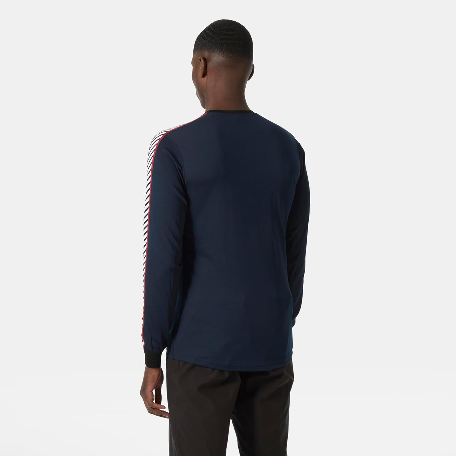 Helly-Hansen Men'S LIFA Stripe Crew Lightweight Breathable Moisture Wicking Thermal Baselayer, 998 Black - Medium image number 5