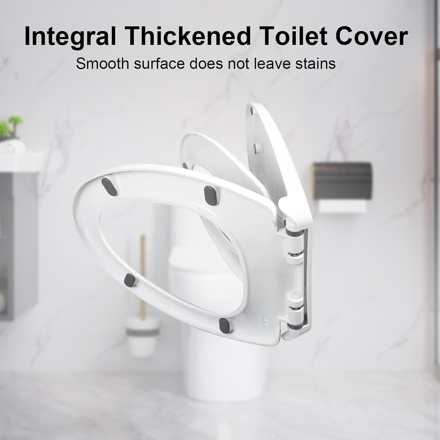 Toilet Seat with Kid Seat, Slow-Close Quick Disassembly anti Slip 2 in 1 Toilet Seat with Cover, Universal PP Toilet Training Seat for Bathroom, Home (Square) image number 6