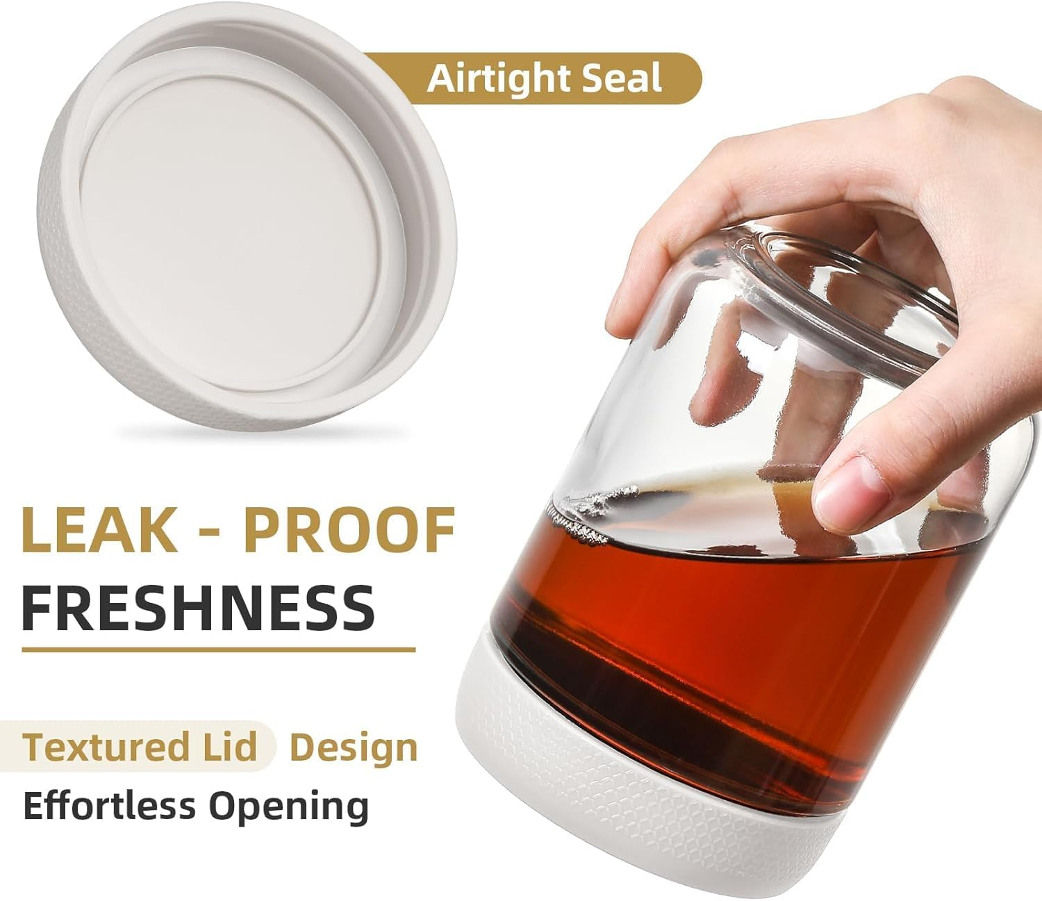 6 Pack Overnight Oats Containers with Lids, 16Oz Clear Glass Mason Jars with Airtight Lids, Breakfast Oatmeal Container to Go, Salad Meal Prep Jars for Salad Food Cereal Snacks Pudding Yogurt Storage image number 2