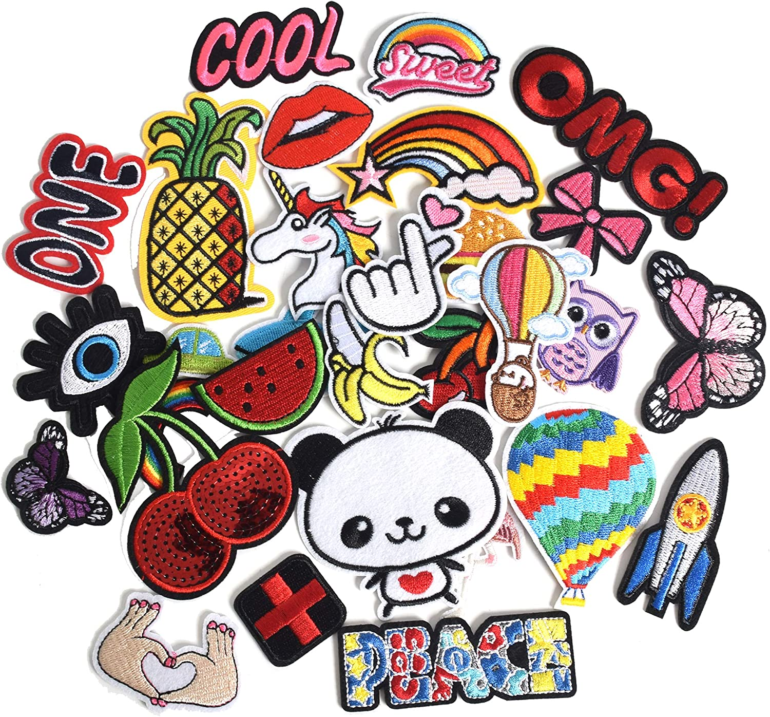 J.CARP 52Pcs White Alphabet a to Z Patches, Iron on Sew on Letters for Clothing.