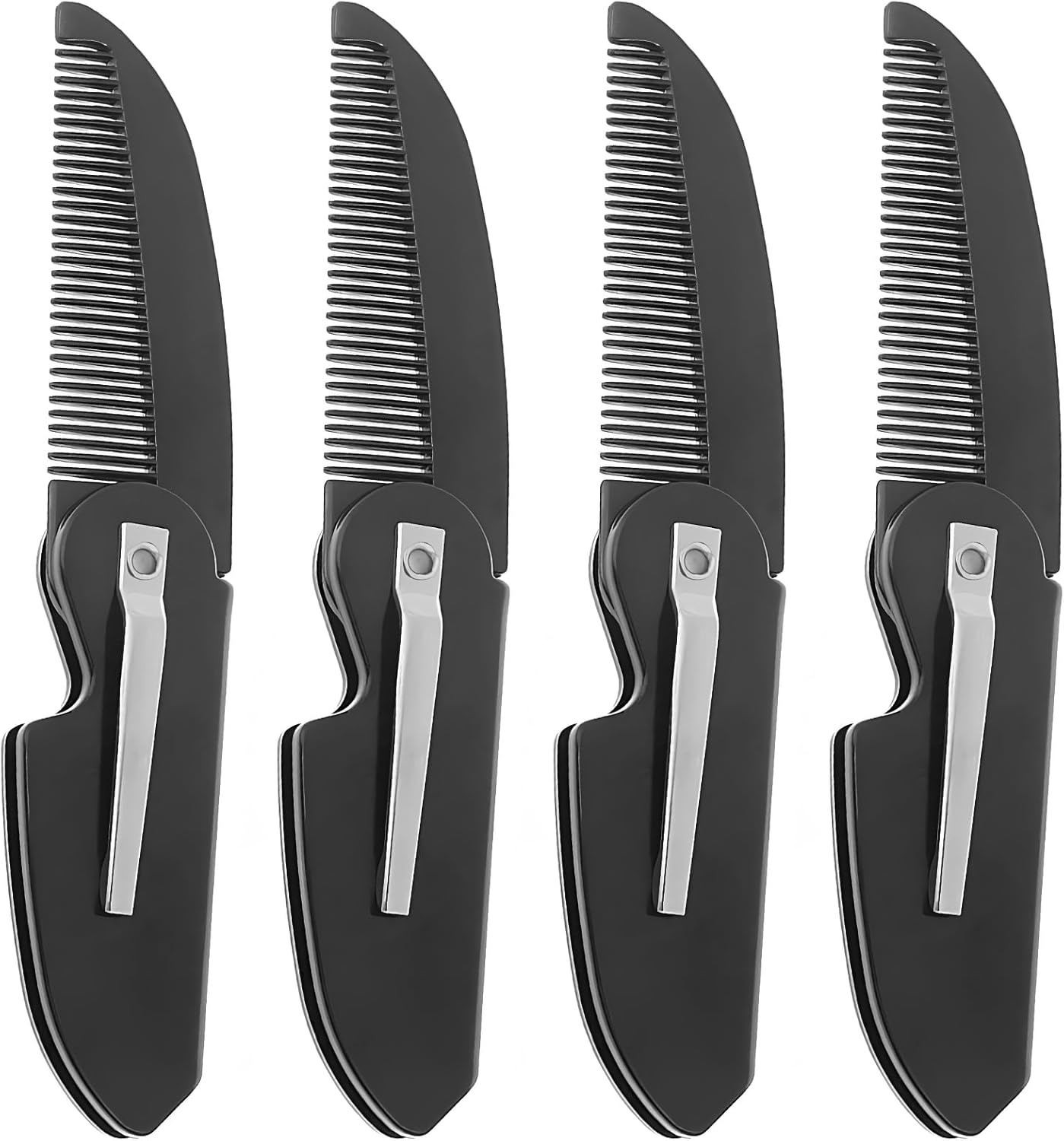 4-Pack Handmade Sawcut Mustache Comb, Best Pocket Folding Comb for Moustaches and Short Beards image number 4