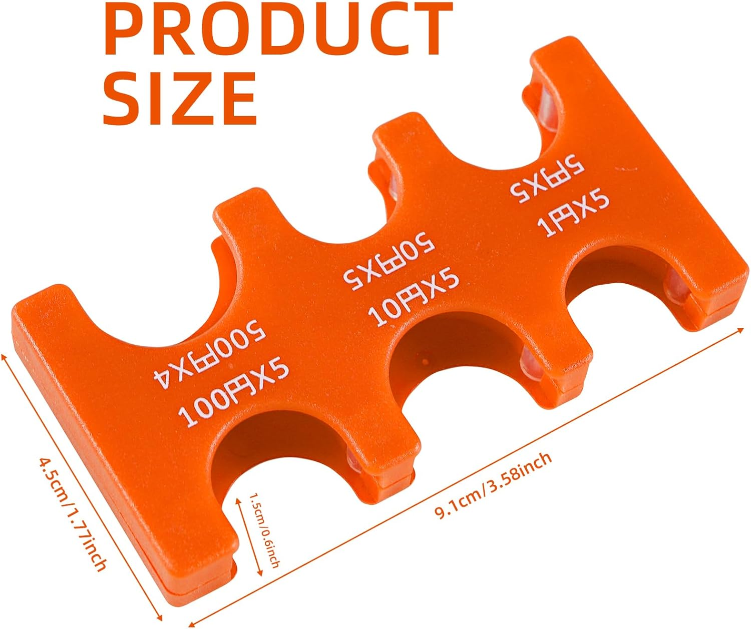 Japanese Yen Coin Holder Hard Case Organizer and Storage for Coins Rectangle JPY Coin Organiser and Dispenser, Plastic Coin Sorter Wallet image number 5