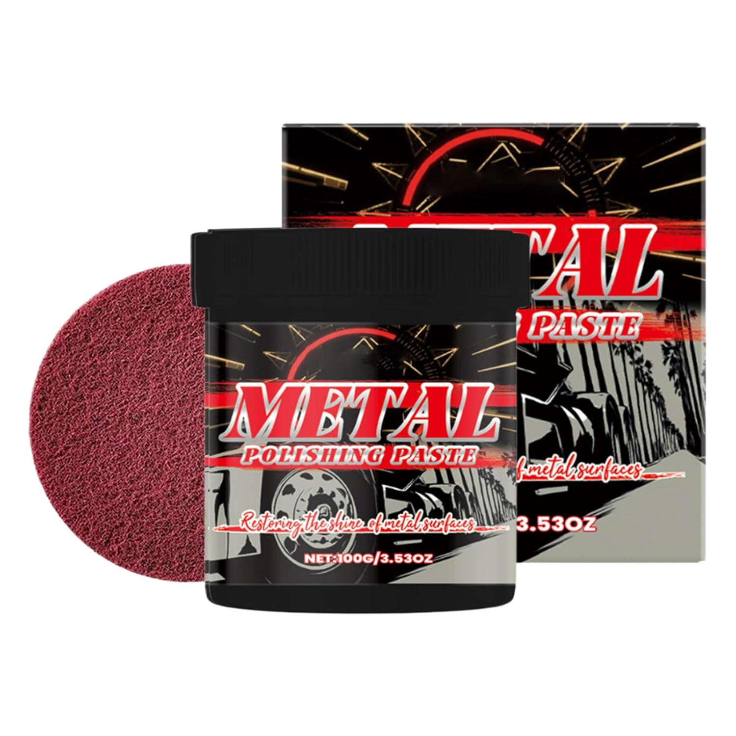 Car Chrome Cleaner - Chrome Cleaner and Polish for Cars - Automotive Maintenance Repair Protectant Paste Removes Oxidation Tarnish Stains Discoloration Swirls image number 3