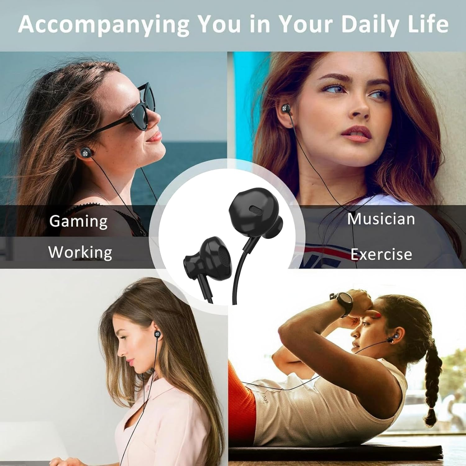 USB C Headphones for Samsung Galaxy A56 A55 A36 A26 A17 A16 A06 A54 A35 A34 S25 S24 S23 S22 S21 Ultra 5G, In-Ear Headset with Microphone for Iphone 17 16 15 Ipad Pro Airpods Pixel 7 8 9 9A image number 5