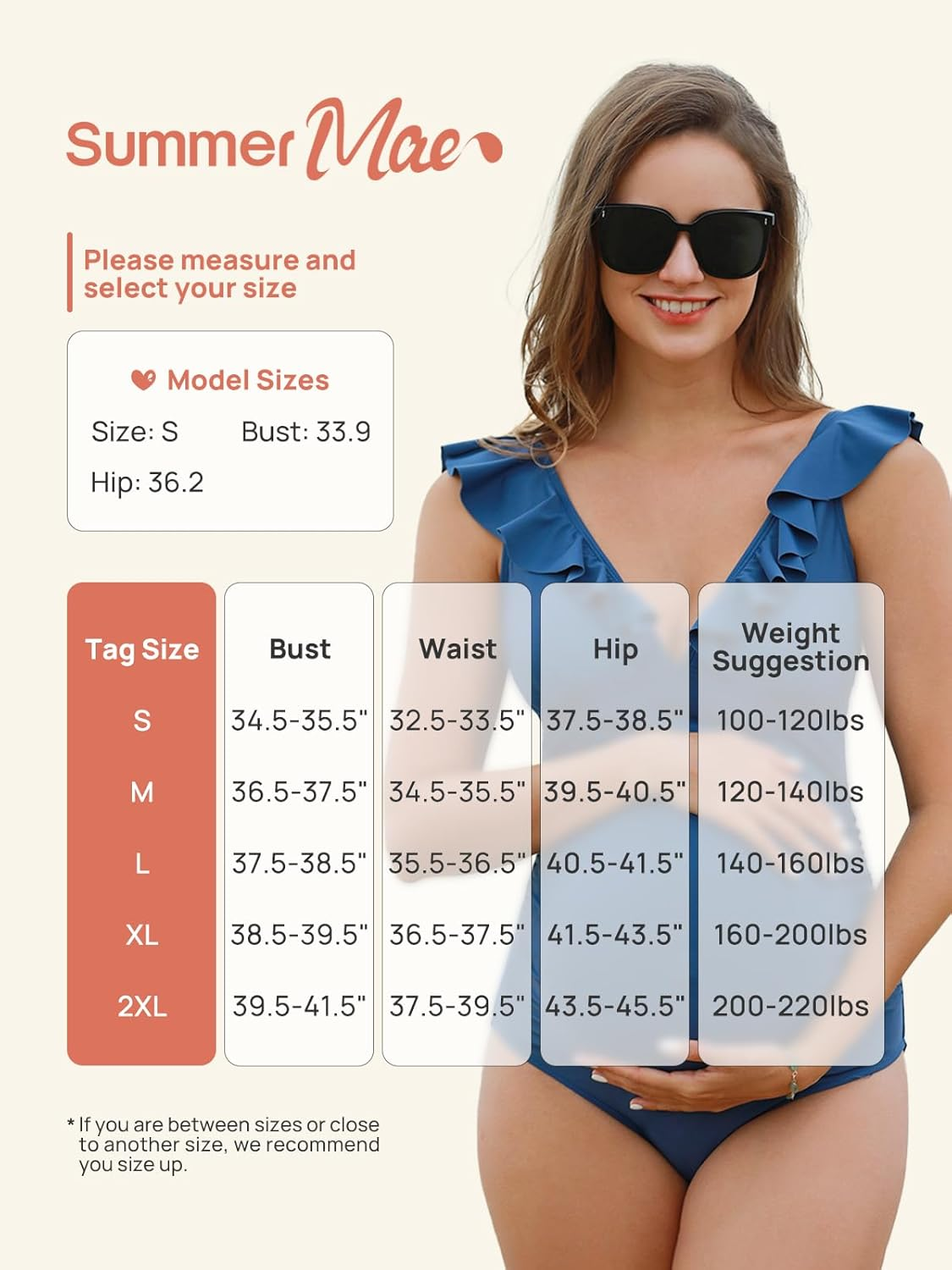Summer Mae Maternity Swimsuit V Neck One Piece Swimsuit Ruffled Lace up Monokini image number 2