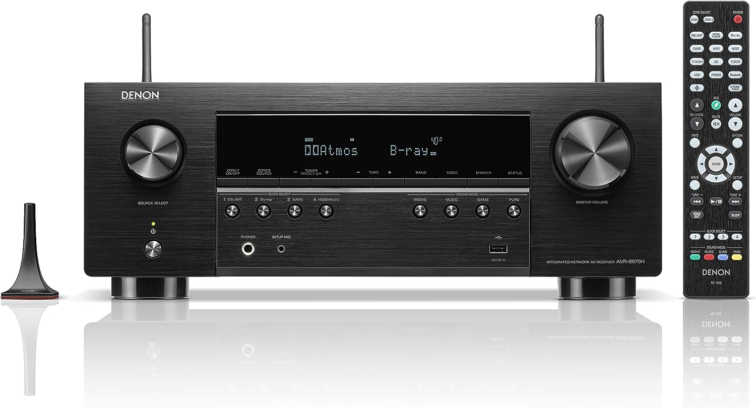 Denon AVR-S970H 8K AV Receiver | 7.2Ch Home Cinema Amplifier | Dolby Atmos | DTS:X | Dolby Surround Sound | and DTS Neural:X | Alexa Compatible | Bluetooth | Airplay 2 | HEOS Built-In Multiroom Audio image number 6