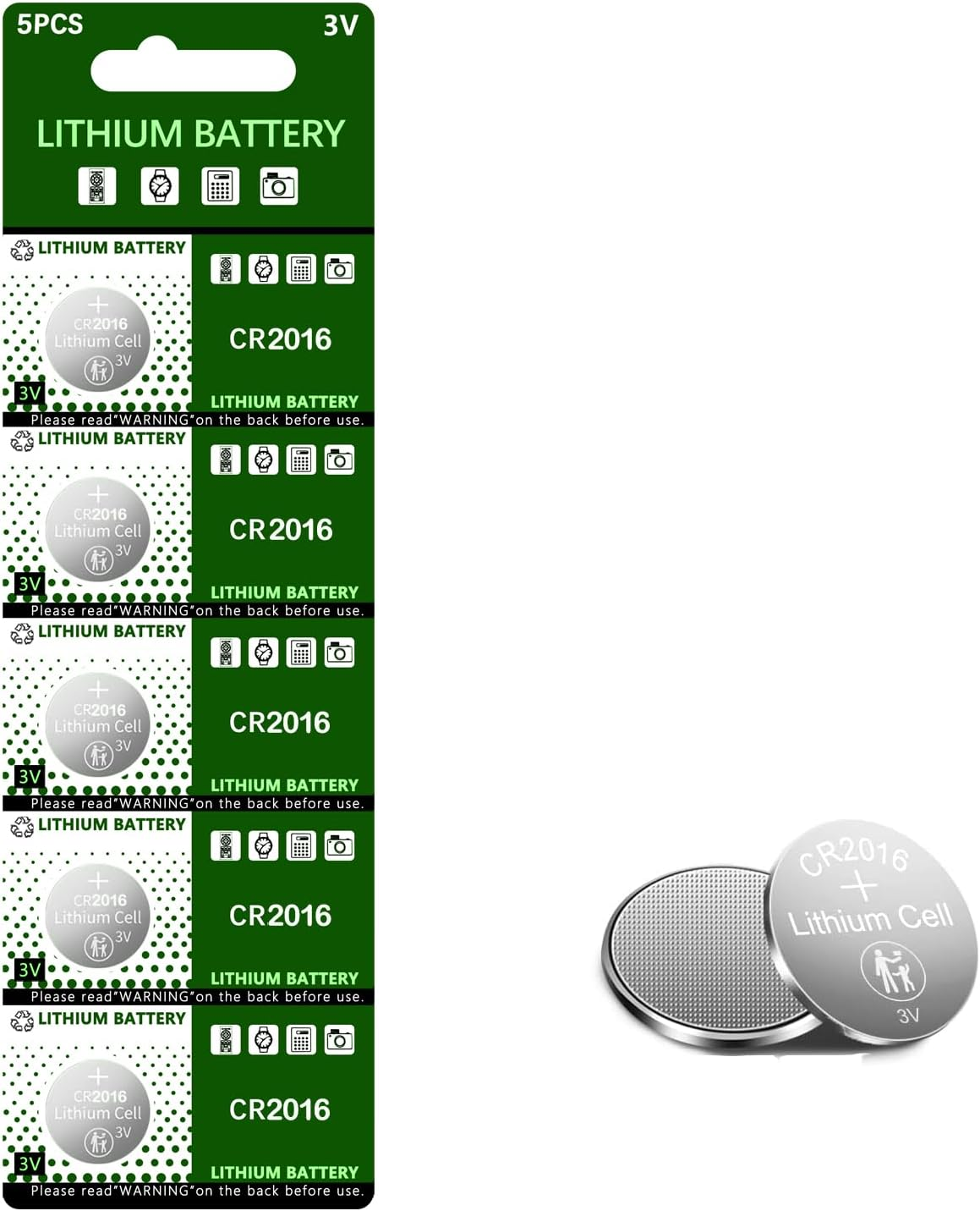 CR2016 3V Lithium Battery Coin Cell 3V Button Battery Long Lasting CR 2016 Compliant with Coin Battery Safety Standards 2020 image number 1