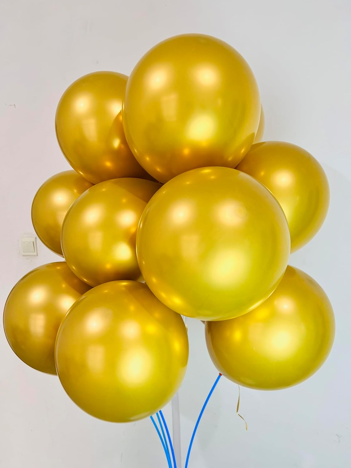 Yehnda Metallic Gold Balloons 12 Inch 50 Pcs Chrome Latex Party Helium Birthday Wedding Anniversary Decorations - Green image number 3