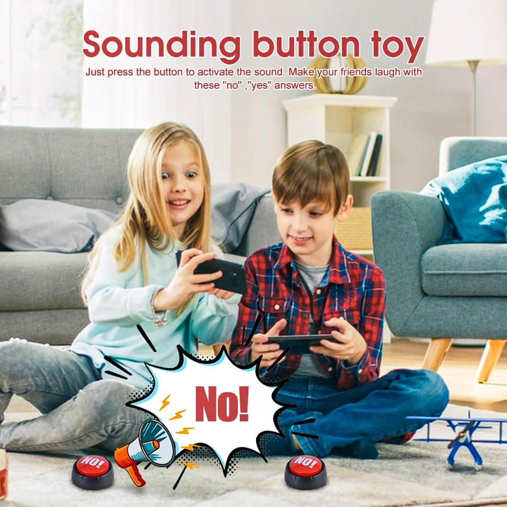 Living Today No Sound Button, Talking No Buzzer Buttons, Answer Buzzers Buttons for Game Show, Sound Button, Gag Gifts image number 1