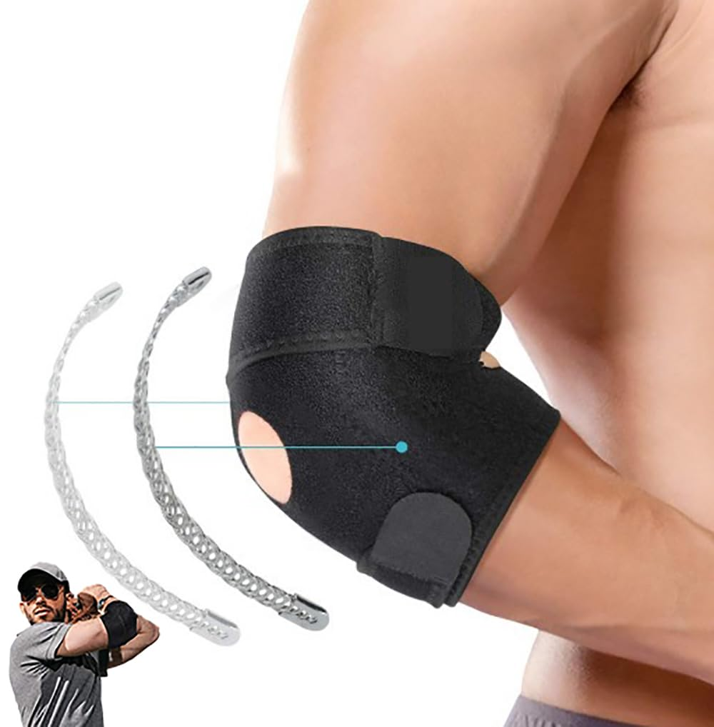 1PCS Breathable Adjustable Elbow Brace - Supportive Strap for Golfers Elbow, Tennis Elbow, Arthritis & Sports Injuries - Fitness Elbow Splint for Stability and Comfort image number 3