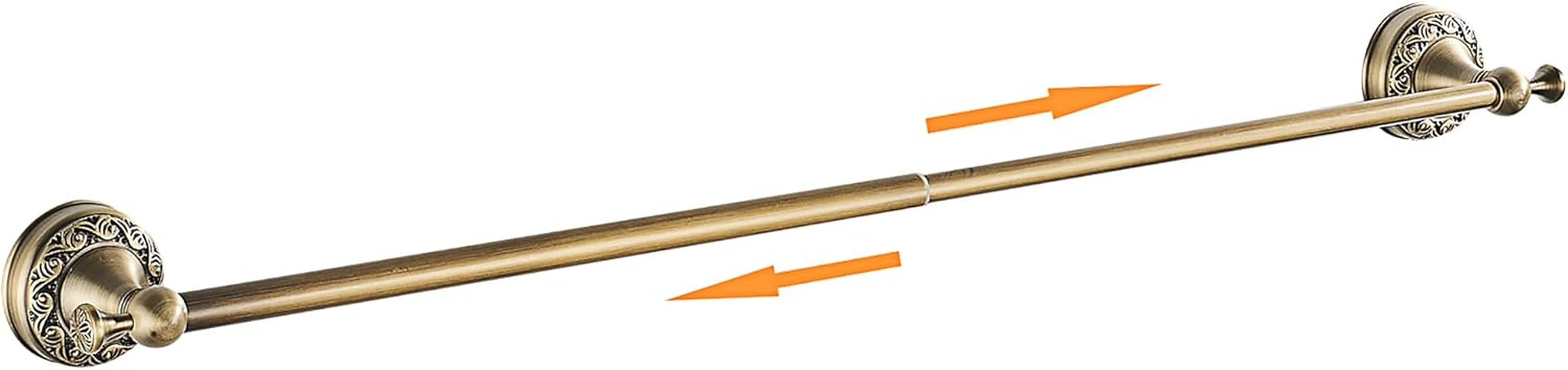 Antique Bronze Brass Towel Bar,Adjustable 15.5 to 27.5 Inch Bath Towel Bar Rack for Bathroom Towel Holder, Wall Mounted Bathroom Hardware Accessories,Pattern Carving Design