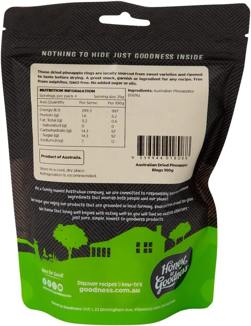Australian Dried Pineapple Rings 100G image number 1