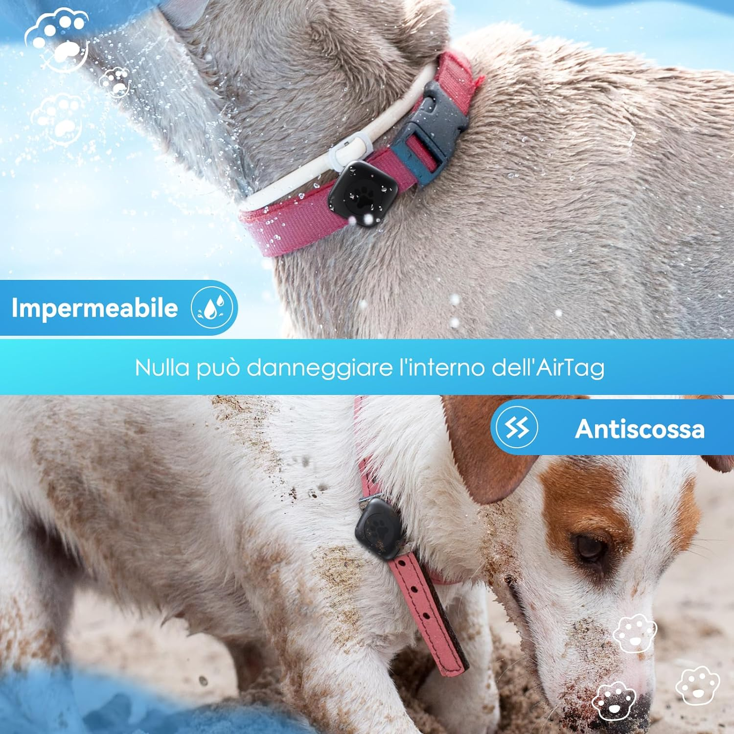 Cloudvalley IPX8 Waterproof Dog Collar Holder for Apple Airtags, Anti-Lost Airtag Mount Case Compatible with Dog & Cat, Pet Trackers for Apple Iphone, Ultra-Durable, Fits All Width Collars image number 2