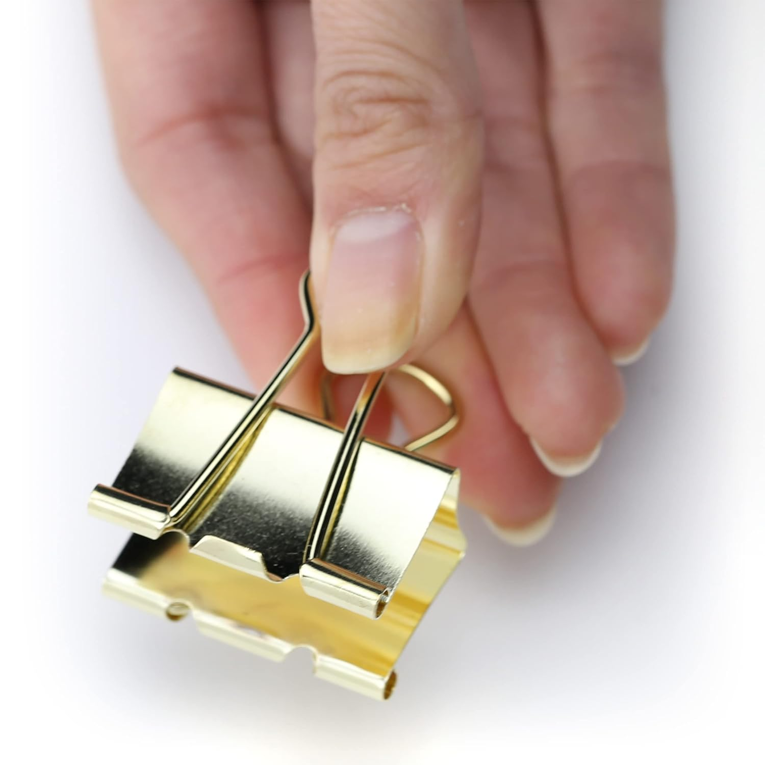 Officemate Binder Clips, Gold, Assorted Sizes, 30 Clips in Tub (31022) image number 1