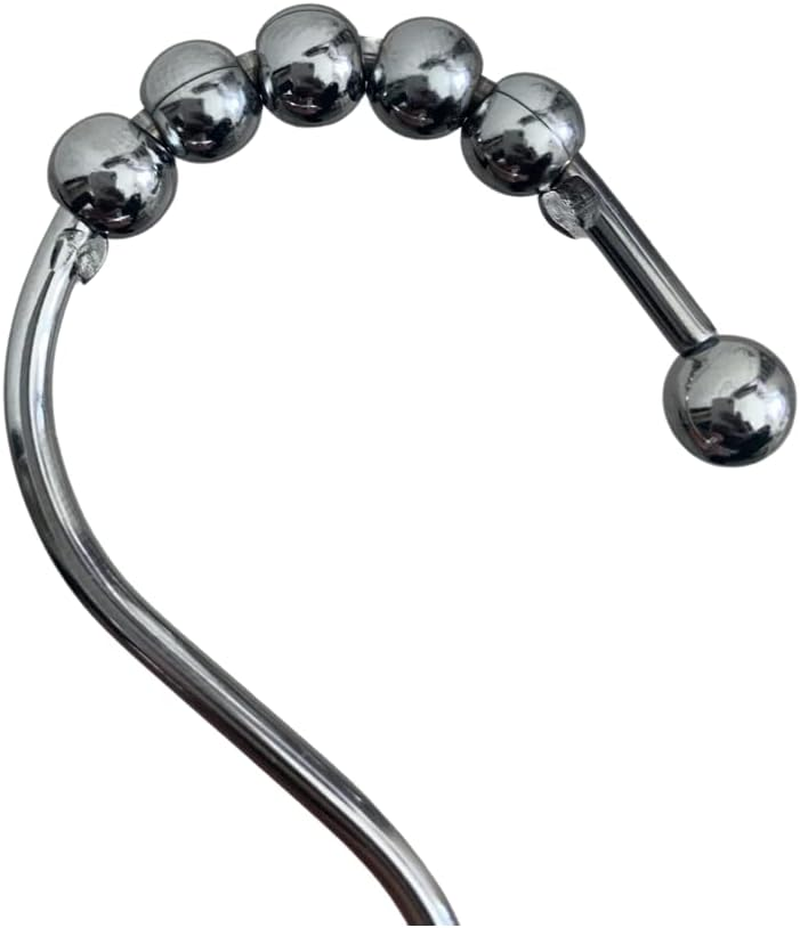 The Nono Bracket Company T-Bar Stainless Steel Shower Curtain Hooks Rings Set of 12, Chrome (Chrome, Stainless Steel) image number 5