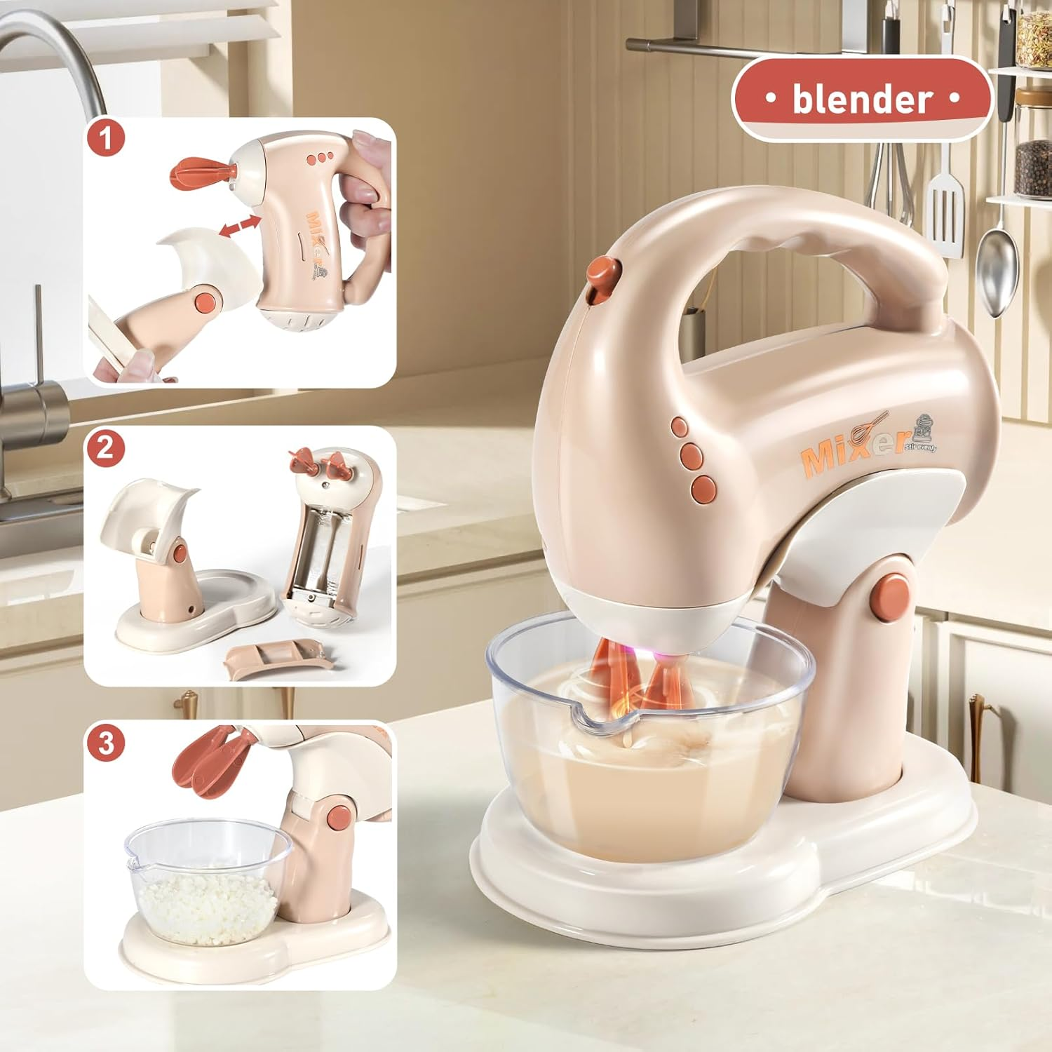 Play Kitchen Set with Coffee Maker, Mixer, Toaster and Blender and Accessories,Kids Toys for Age 3+ ,Boys Toys and Girls Toys