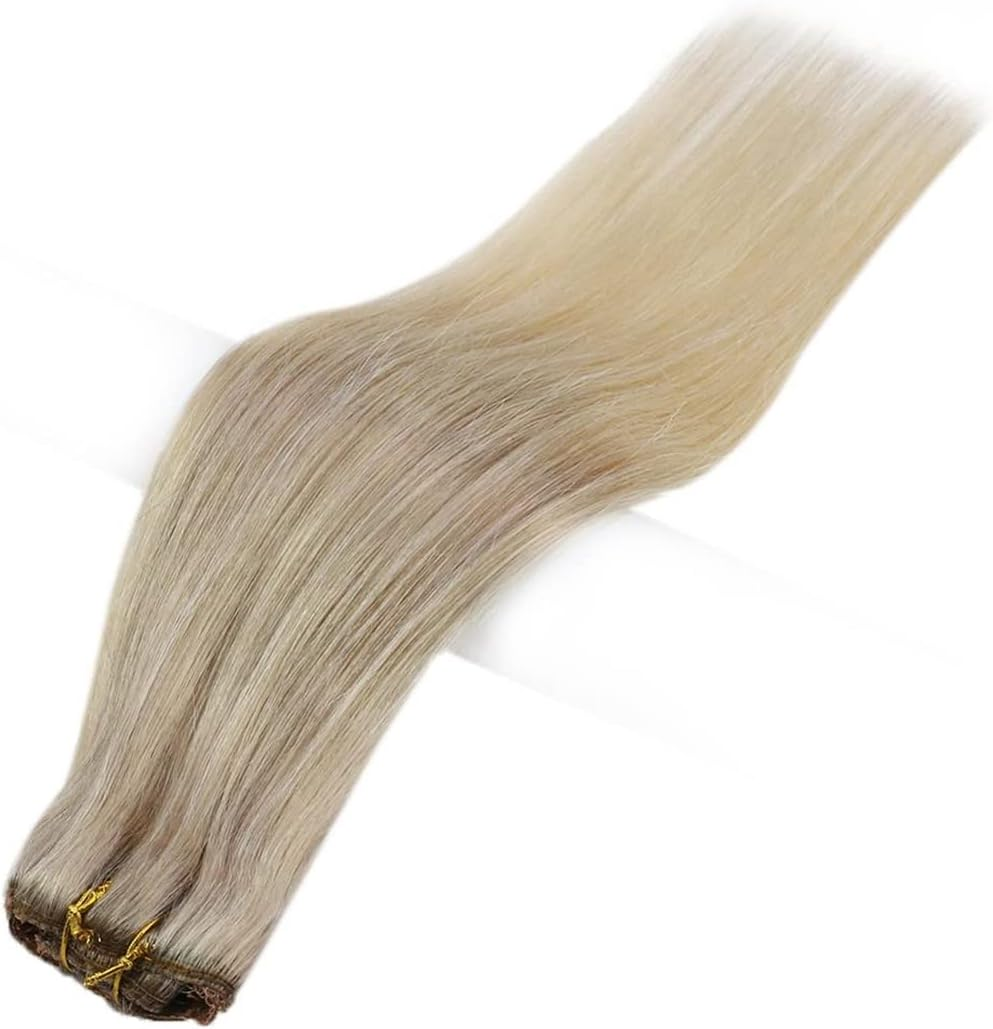 50 Grams Clip on Hair Extensions 3Pcs 100% Remy Real Human Hair 3 Pieces Hairpins Skin Weft for Women 18 22 60 16 Inches 50 Gram per Set image number 2