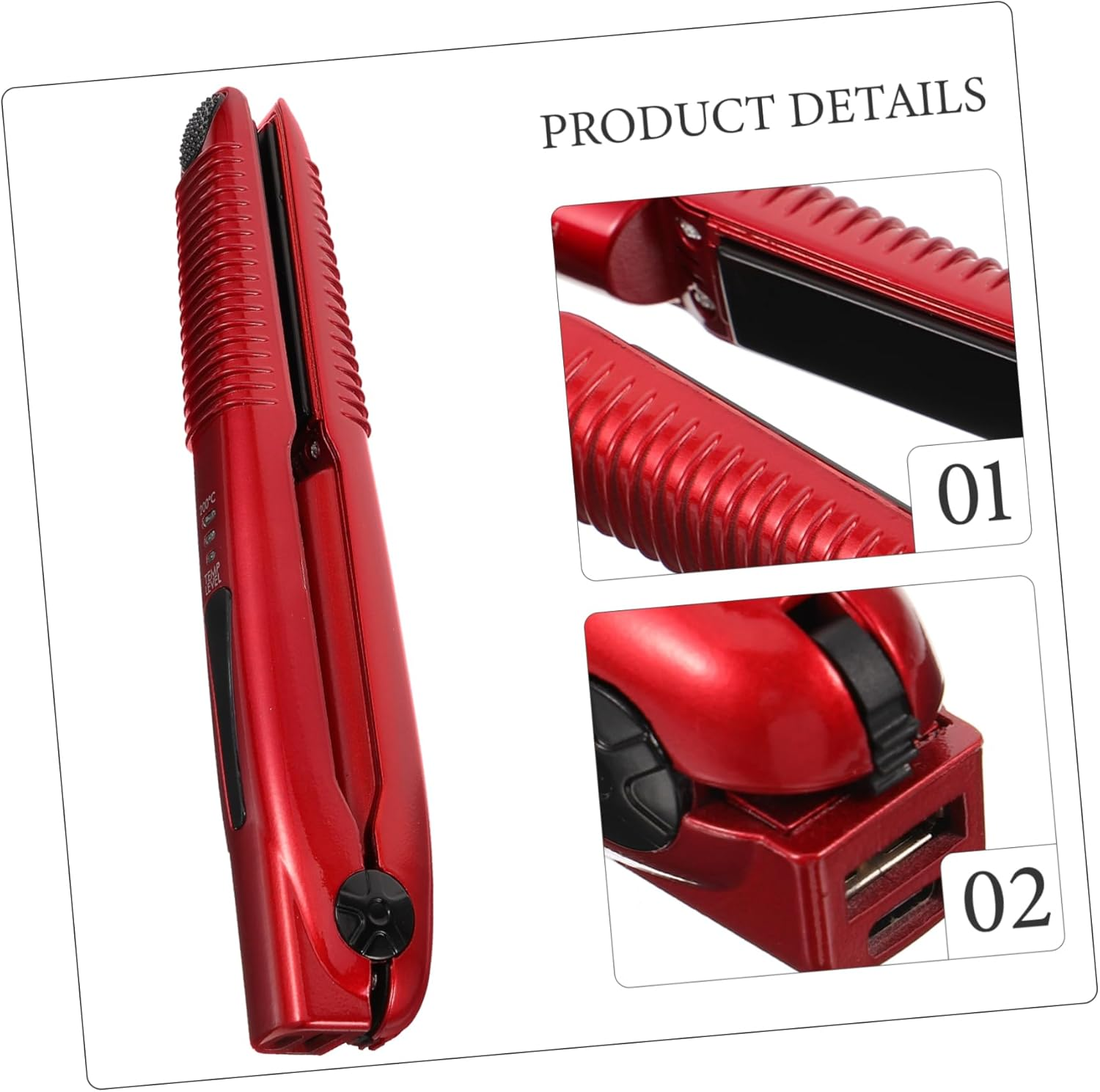 Baluue Cordless Hair Straightener Curler Rechargeable Travel Hair Straightener Temperature Modes for Women Men image number 5