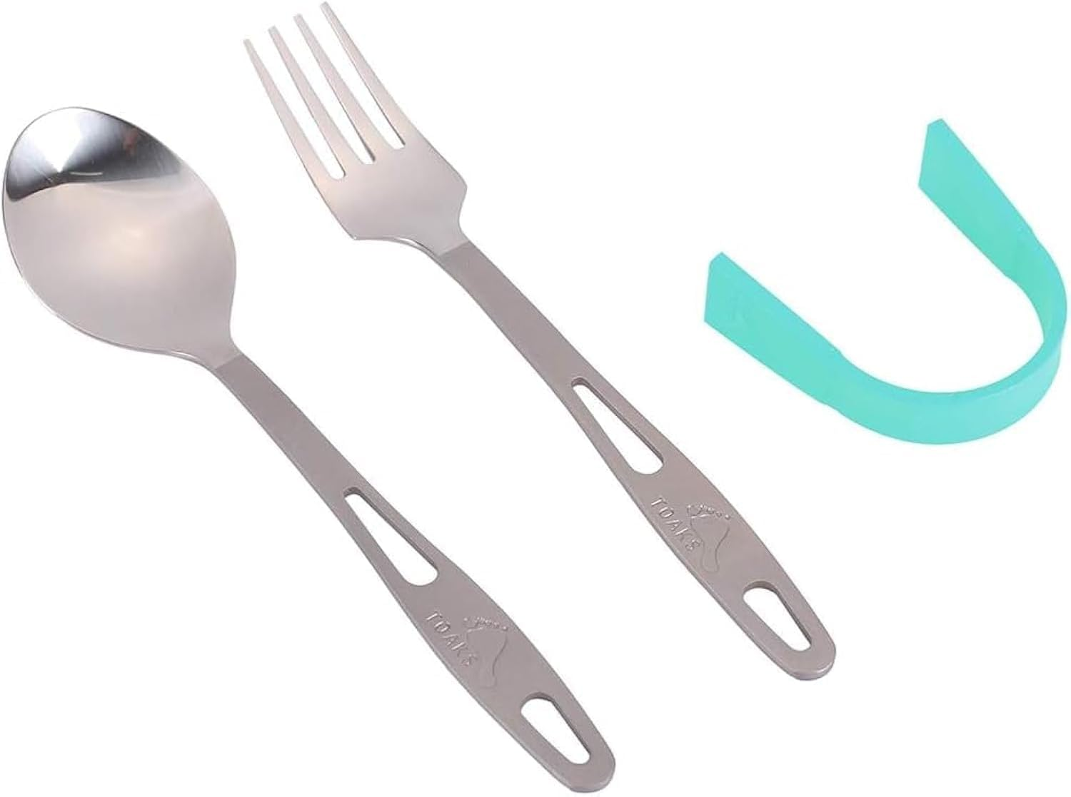 TOAKS Ultralight Titanium Tableware Outdoor Flatware Cutlery Fork and Spoon (SLV-11)
