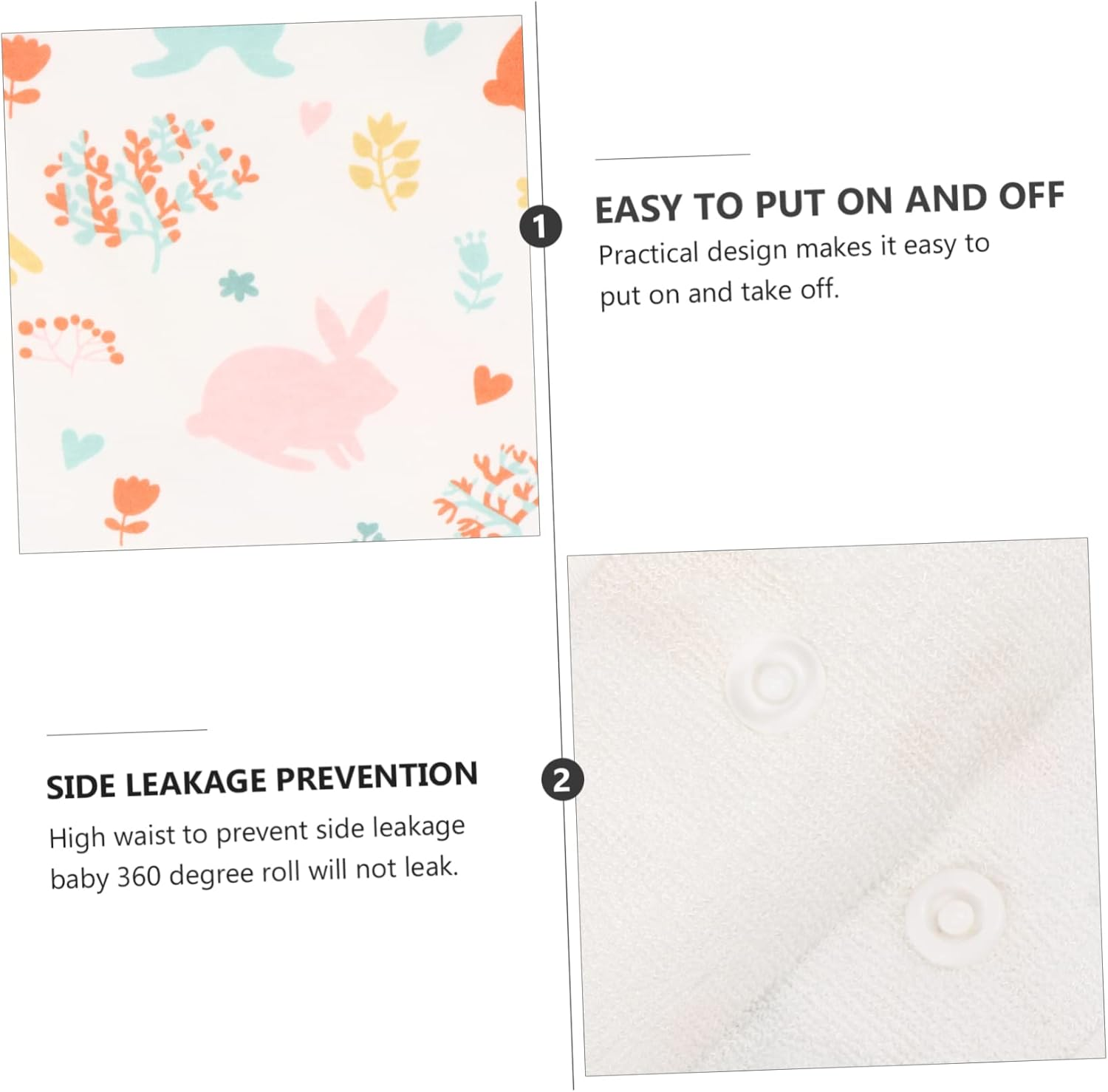 HANABASS Diaper Skirt with Breathable Cotton Elastic Waist Training Pants for Potty Training Washable and Comfortable Undies for Boys image number 2