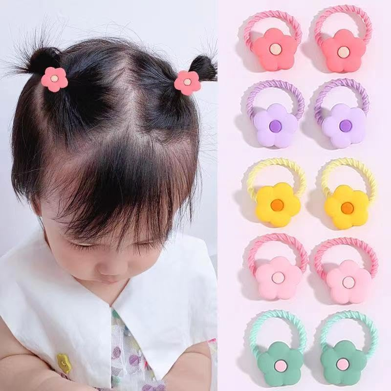 100Pcs Baby Hair Ties for Girls,Soft Elastic Hair Bands for Thin Hair, Gentle Ponytail Holders for Infants & Toddlers, Cute Hair Accessories image number 1