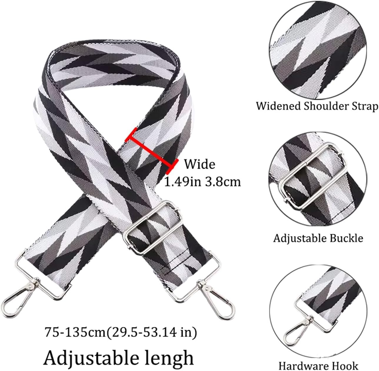 Shoulder Strap Handbag Bag Strap Handbag Strap Adjustable When Carrying Replacement Wallet Handle Shoulder Bag Accessory Crossbody Handbag Replacement Strap (Color : E50, Size : Light Gold Buckle) image number 4