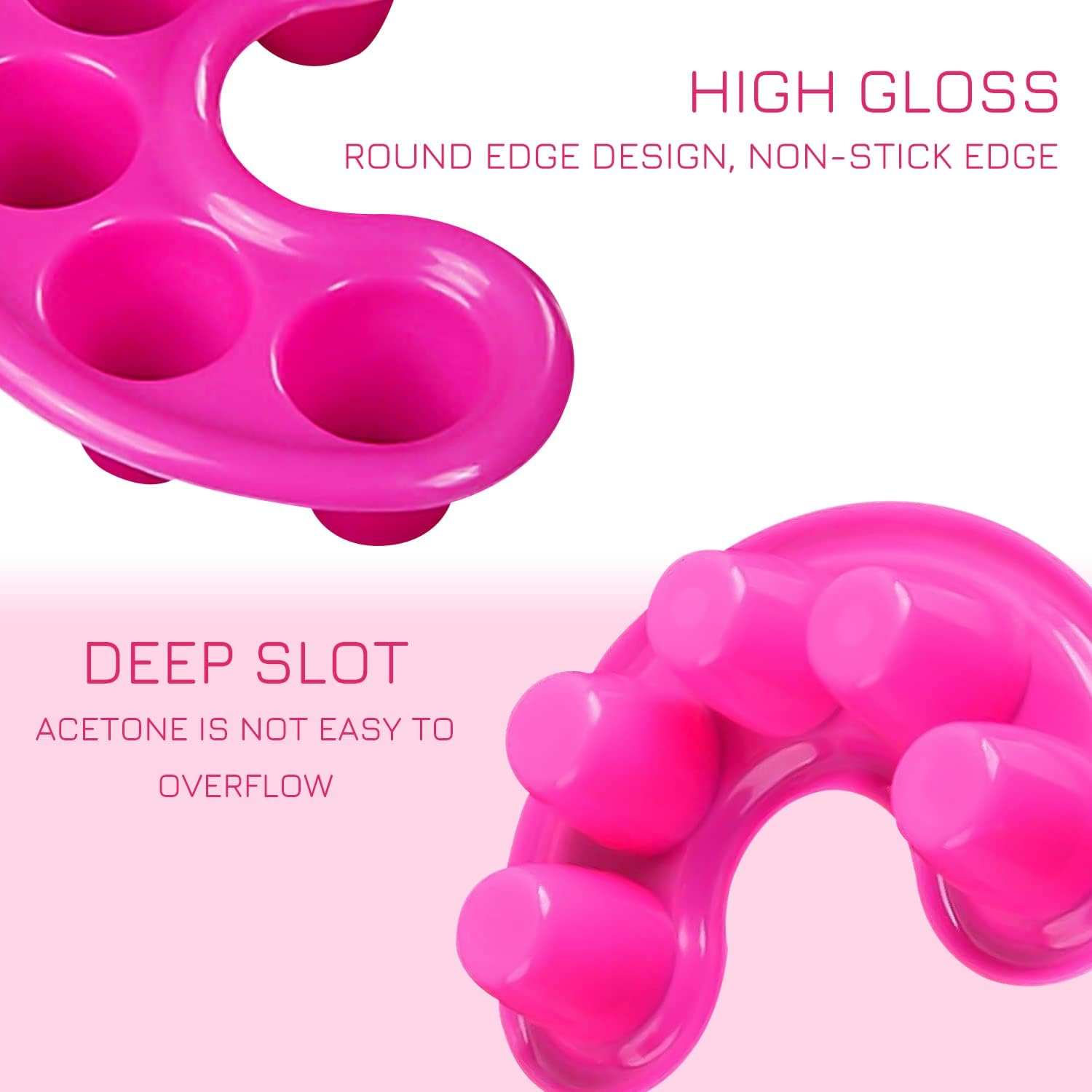 Pack of 2 Nail Soak Bowl with 1 Double Headed Cuticle Pusher and 1 V Shaped Cuticle Trimmer Knife, Thickened Plastic Nail Polish Tool, Nail Polish Remover Tray