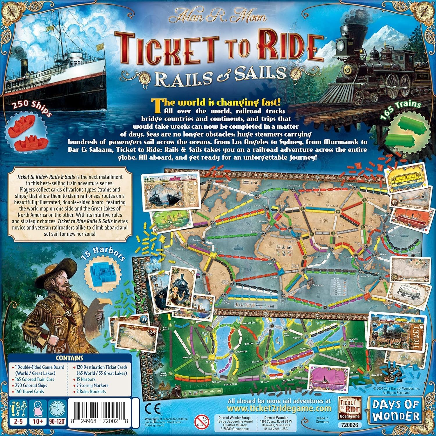 Days of Wonder Ticket to Ride Rails & Sails Board Game - Train Route-Building Strategy Game, Fun Family Game for Kids & Adults, Ages 10+, 2-5 Players, 90-120 Minute Playtime, Made by Days of Wonder image number 5