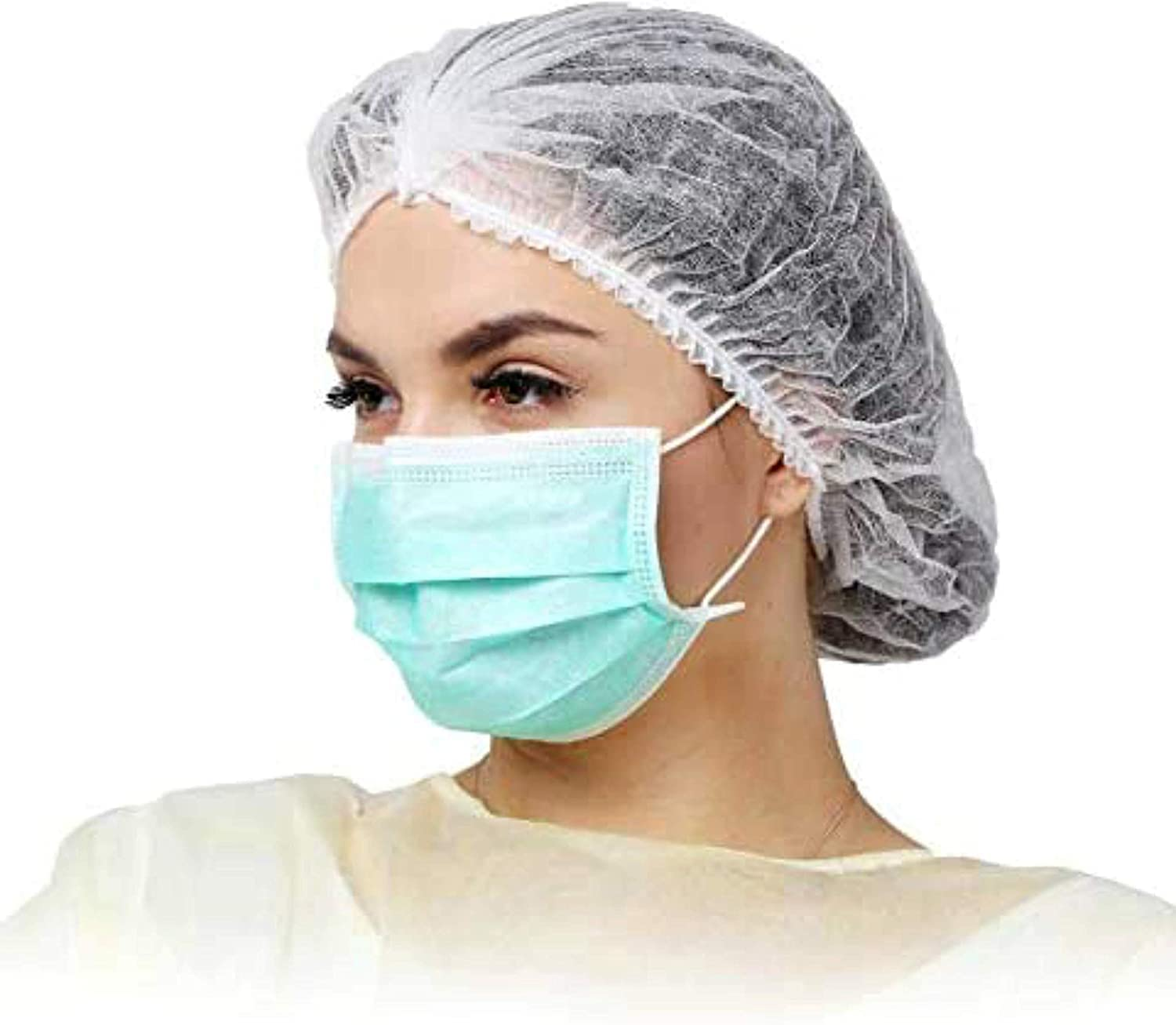 Disposable Hair Nets (Ckdcares Head Bouffant Caps) 21", Unisex, Best for Food Service, Salons, Medical Facilities, Home Baking, Shower (Pack of 100 Pcs) image number 6