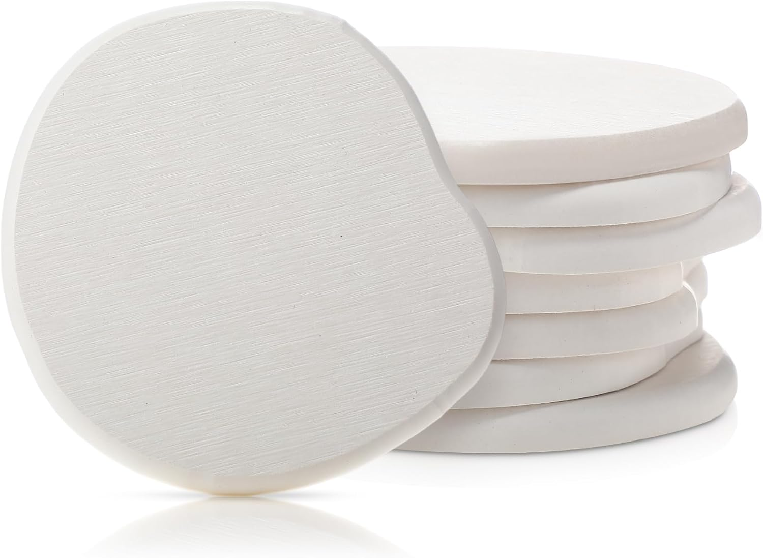 Diatomaceous Earth Coasters Set of 8，Cool Absorbent Quick-Dry Drink Coasters for Desks, Cute Modern Stone Design with Stylish White Aesthetic (8, White) image number 2