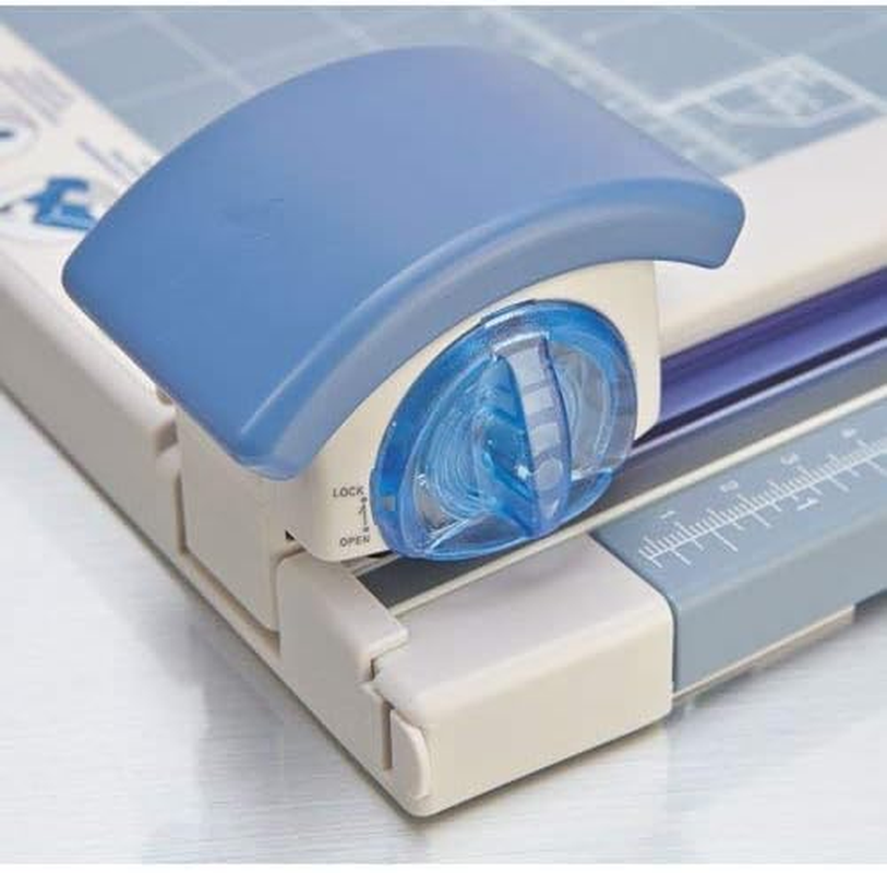 Carl MFG Rotary Trimmer, 12-Inch Cutting Length, 10-1/4 X 12 X 3/4 Inches, Gray (CUI12200), Blue and Gray image number 5