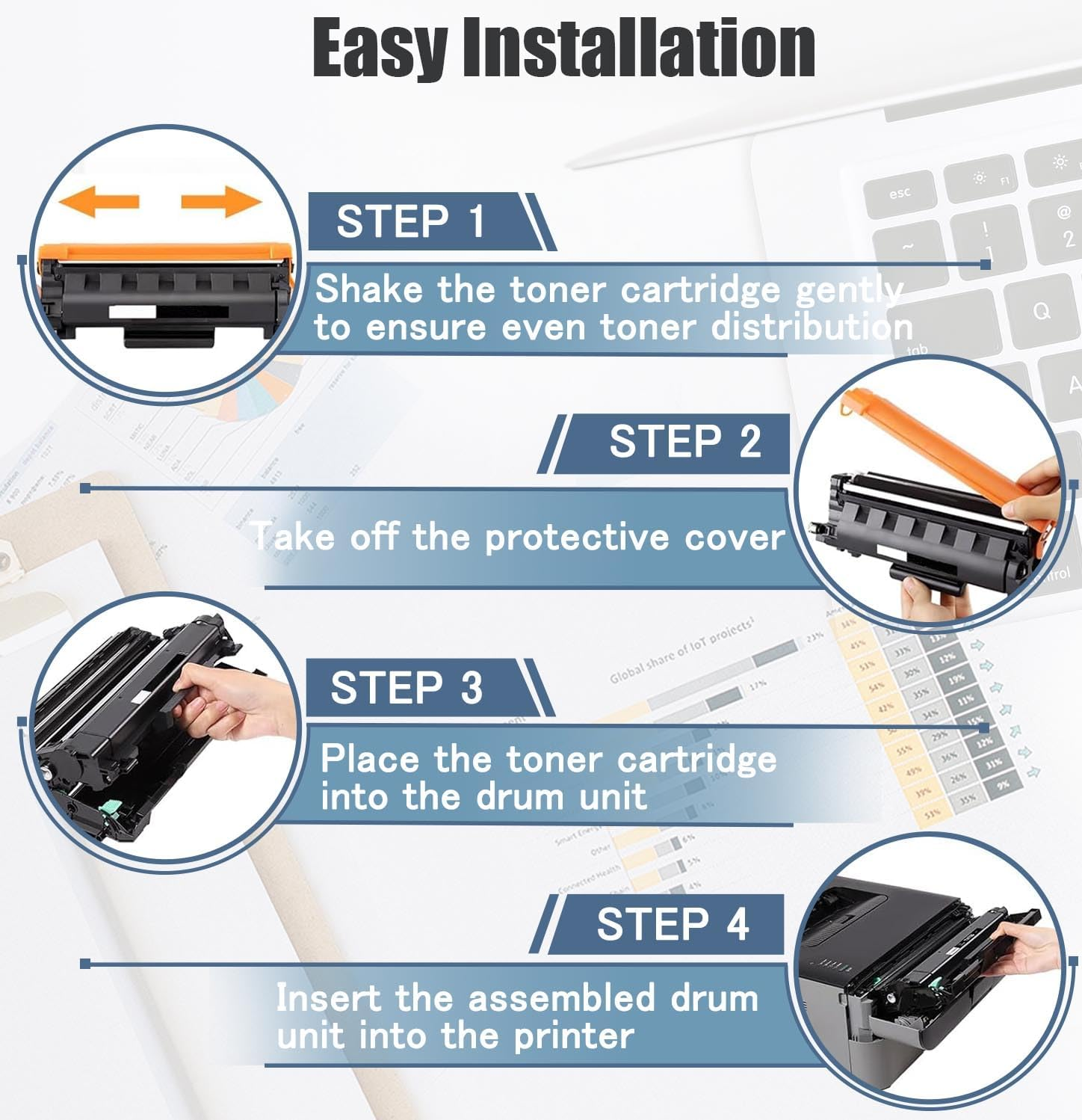 TN2530XL TN2530 Black Toner Cartridge Compatible with Brother MFC-L2880DWXL MFC-L2920DW MFC-L2820DW MFC-L2800DW HL-L2464DW HL-L2460DW HL-L2480DW HL-L2400DW,HL-L2445DW (1 Pack) image number 2