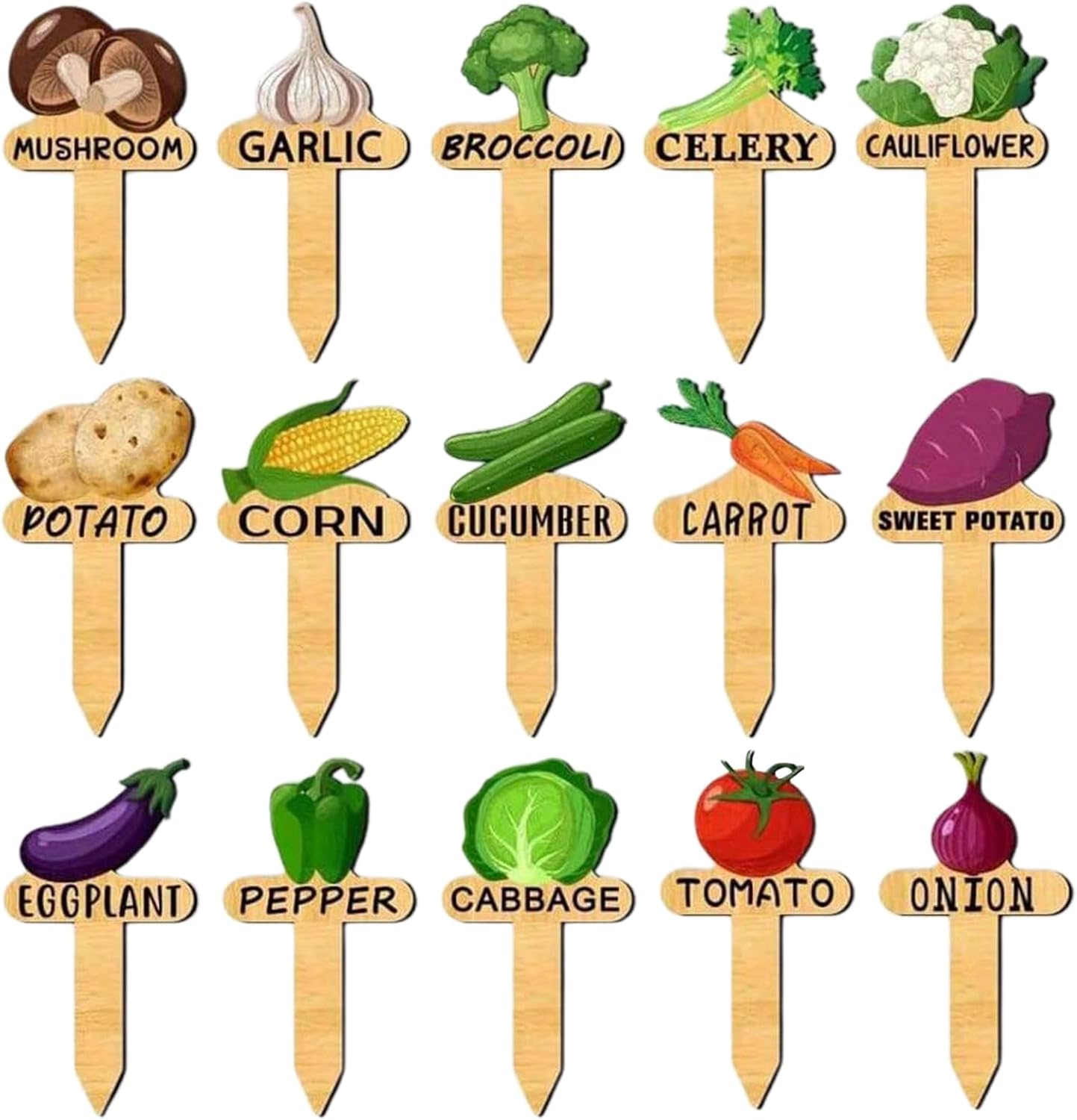 Plant Tags - 15X Garden Markers Plant Tags and Labels,Wooden Vegetable Identification and Organization Supplies for Greenhouse Indoor Outdoor image number 6