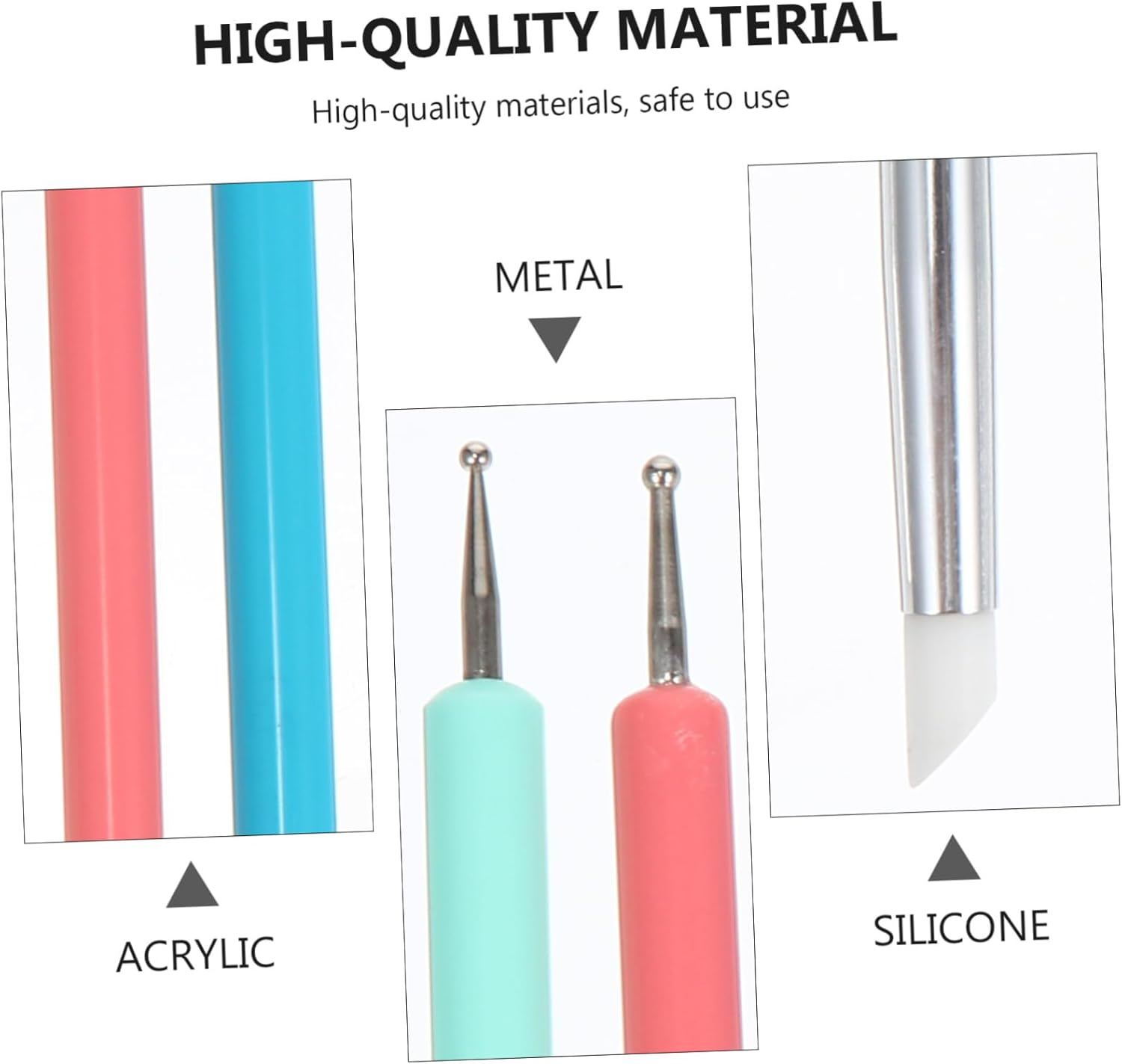 CANIGHT 5Pcs Dual Nail Art Dotting Pen Silicone Painting Brushes for Manicure Lightweight Home Salon Use for Nail Art and Gel image number 2