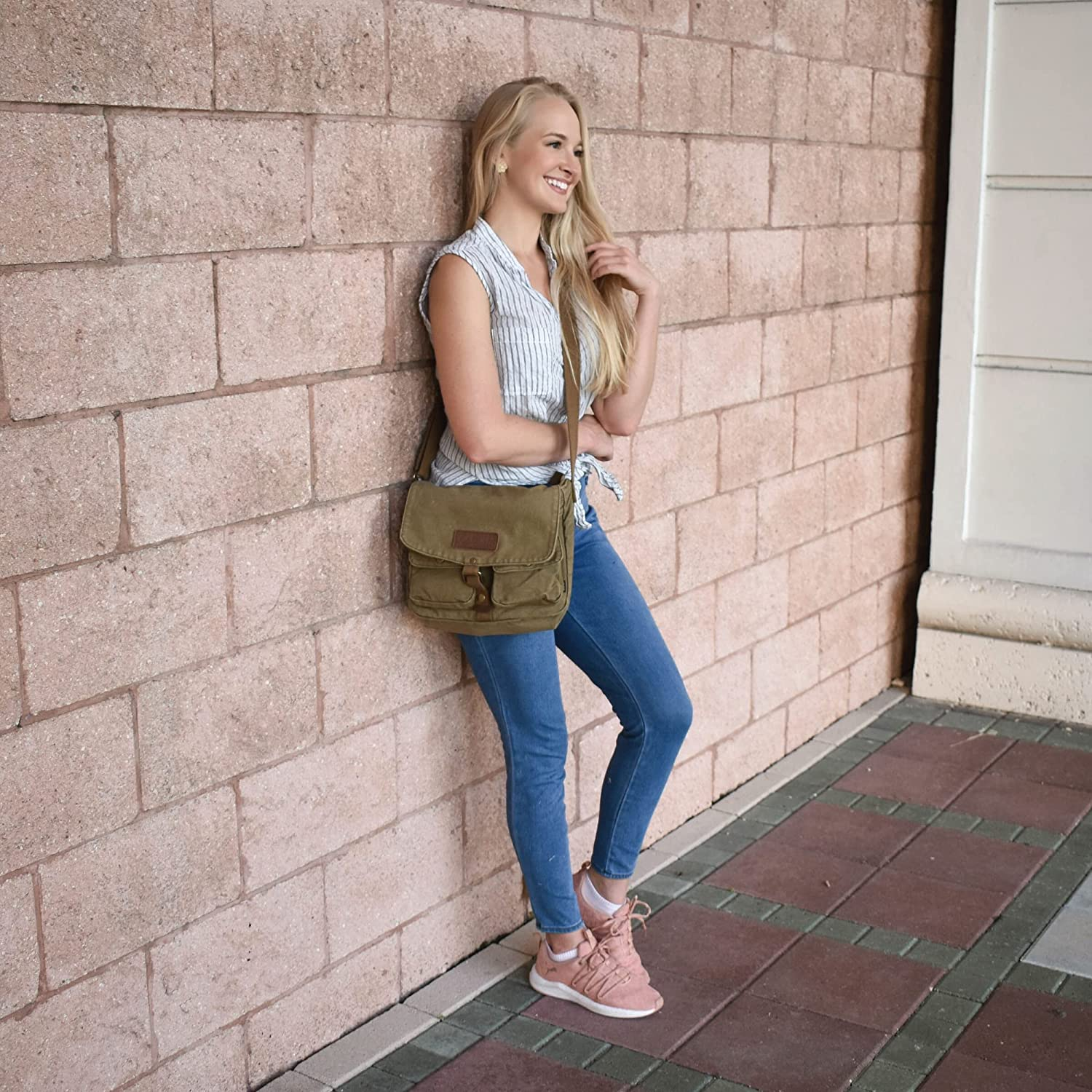 Gootium Canvas Messenger Bag - Vintage Crossbody Shoulder Bag Military Satchel image number 1